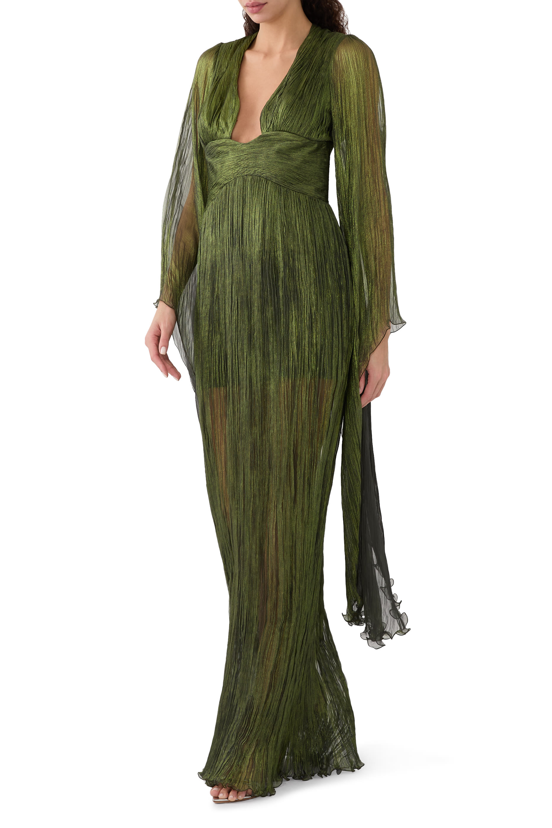 Ellie Plunge-Neck Gown