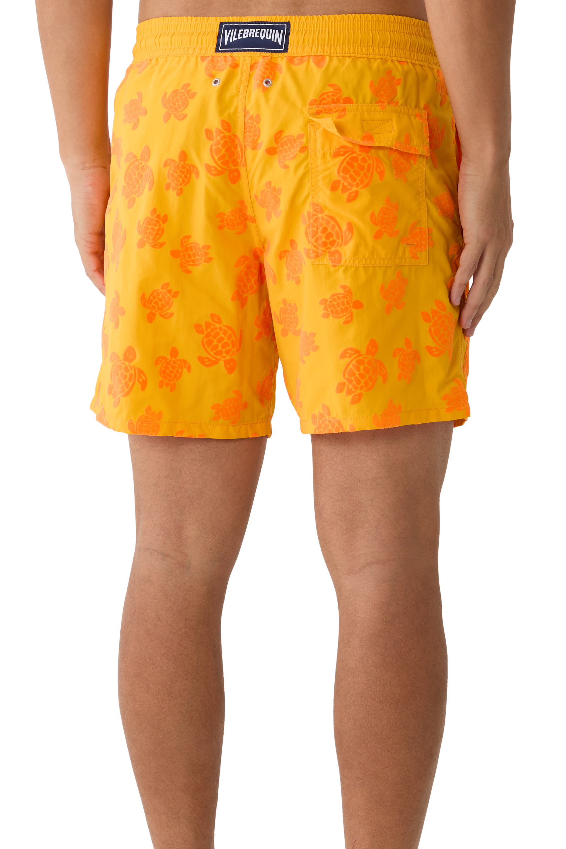 Turtle-Print Drawstring Swim Shorts