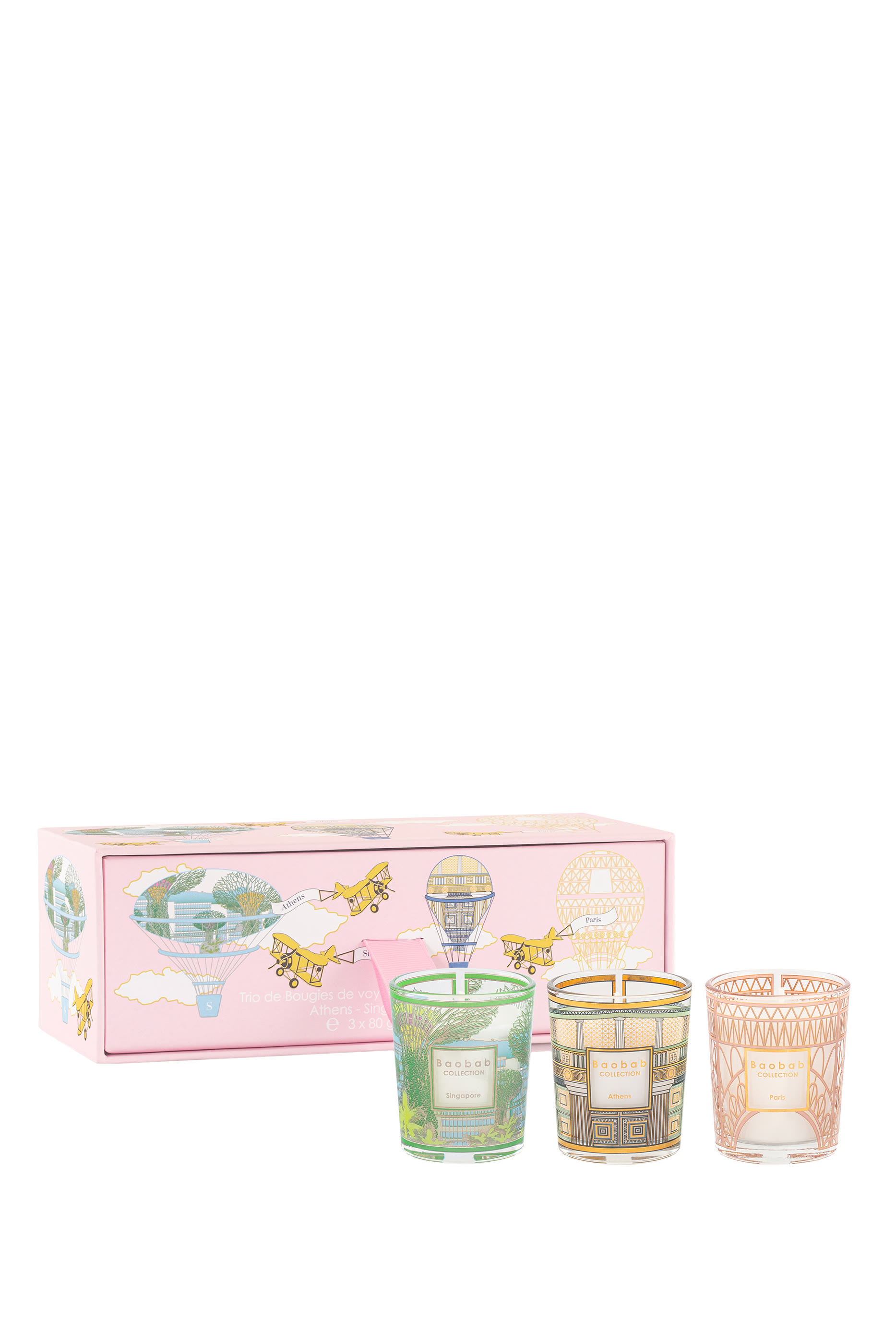 Trio Travel Candles My First Baobab Trio Singapore-Athens-Paris