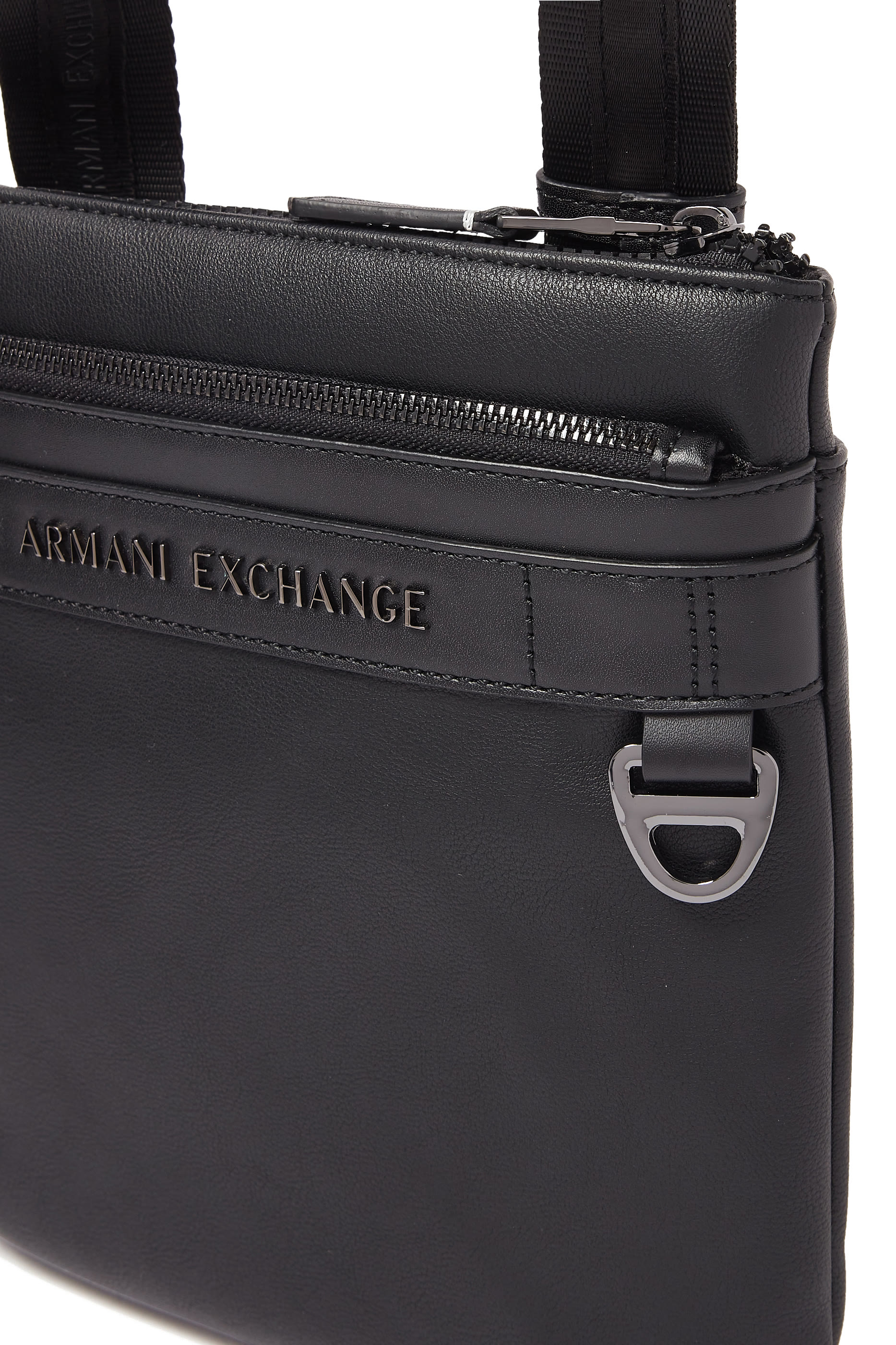 Zippered Square Textured Shoulder Messenger Bag