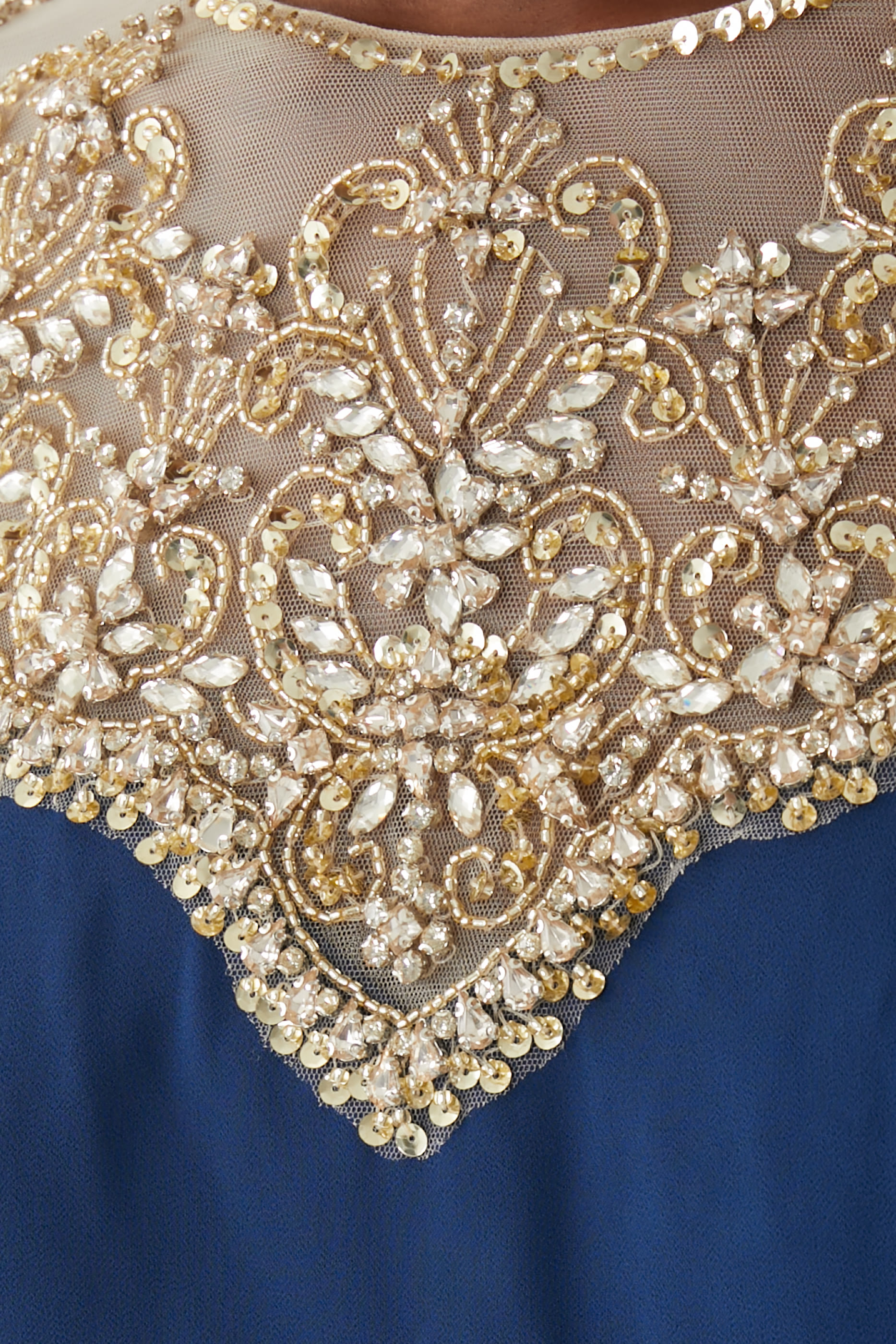 Embellished Ruffled Gown