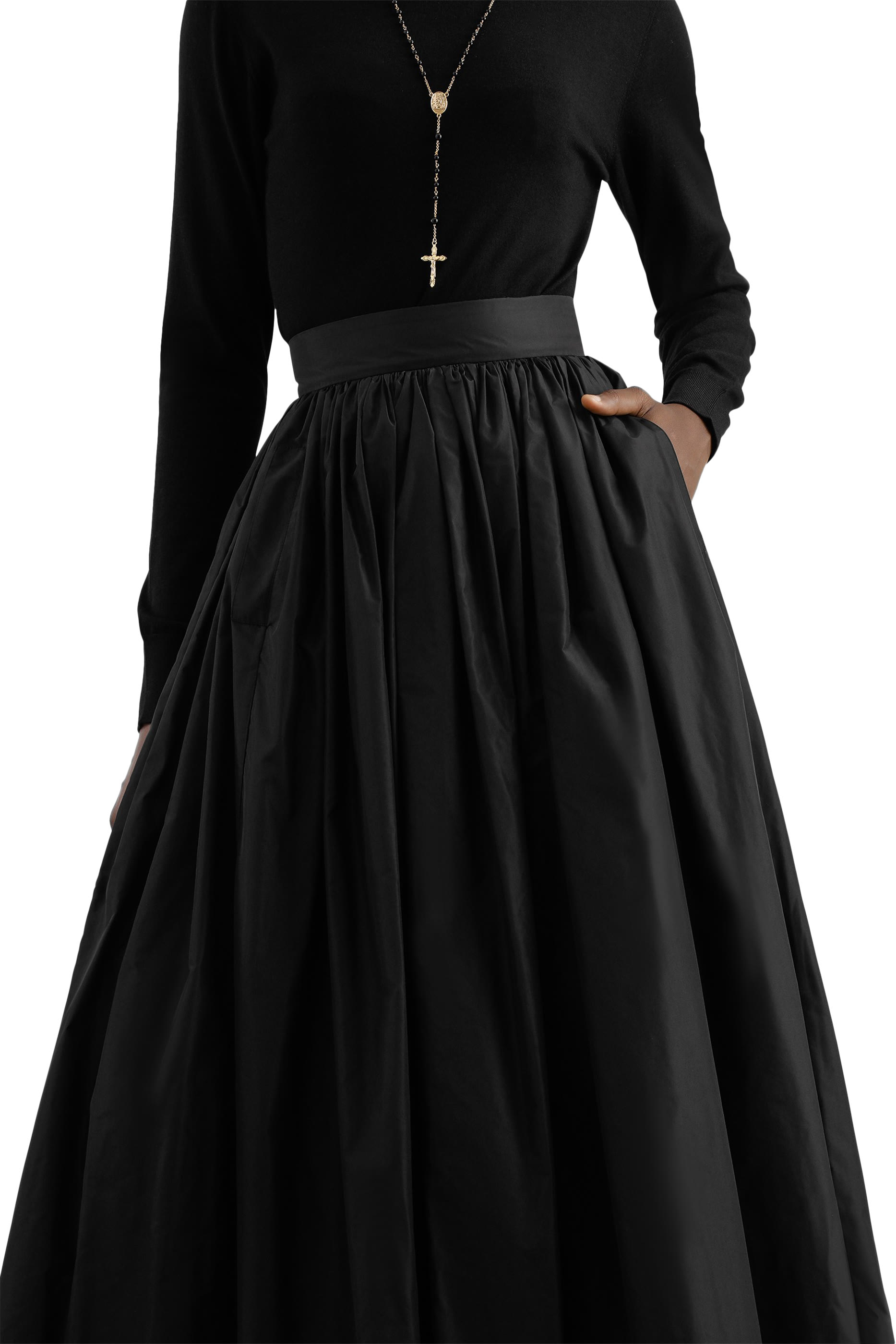 Long Taffeta Circle Skirt