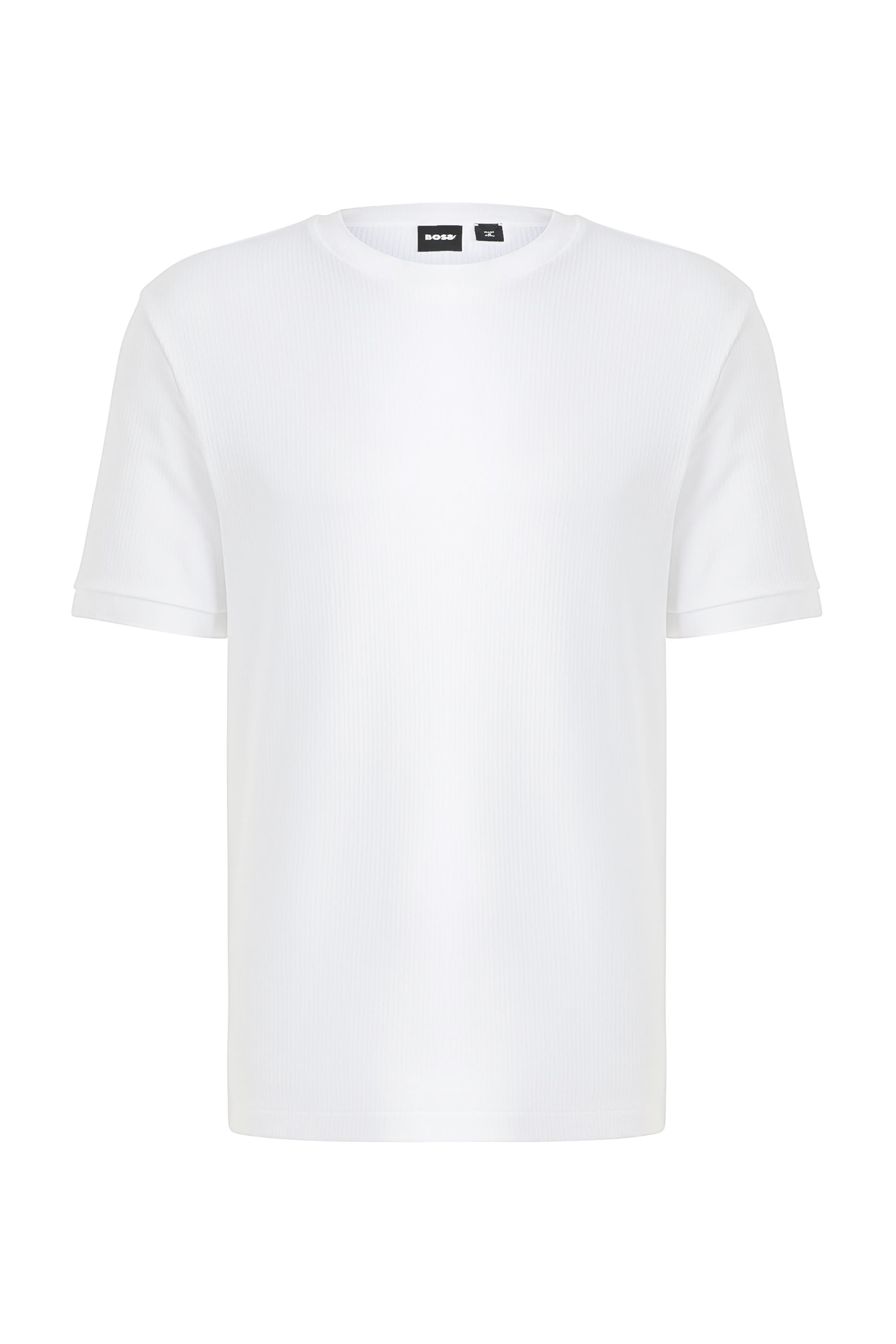 Regular-Fit T-Shirt in Cotton-Blend Seersucker Fabric