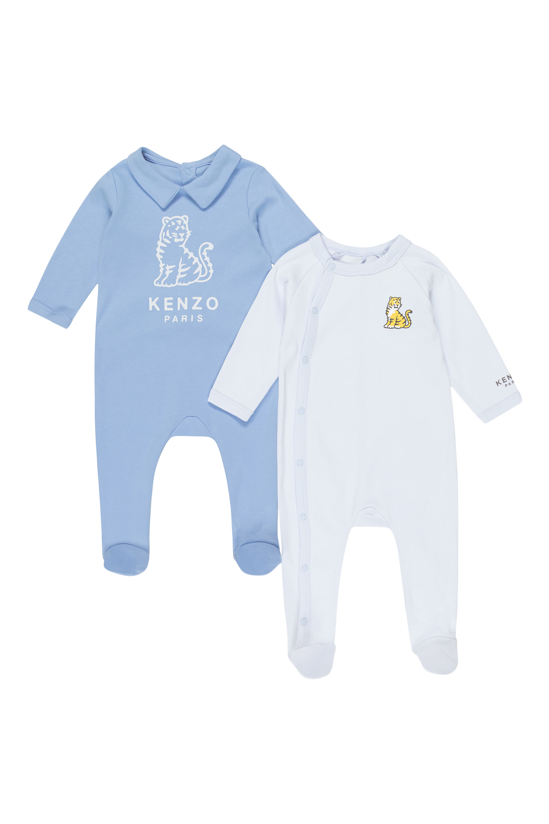 Kids Tiger Logo-Print Sleepsuit, Set of 2