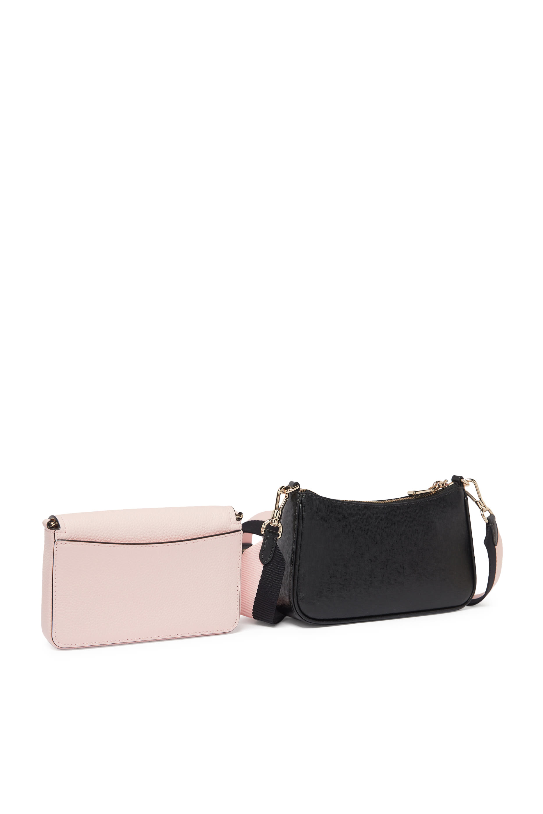Double Up Leather Crossbody Bag