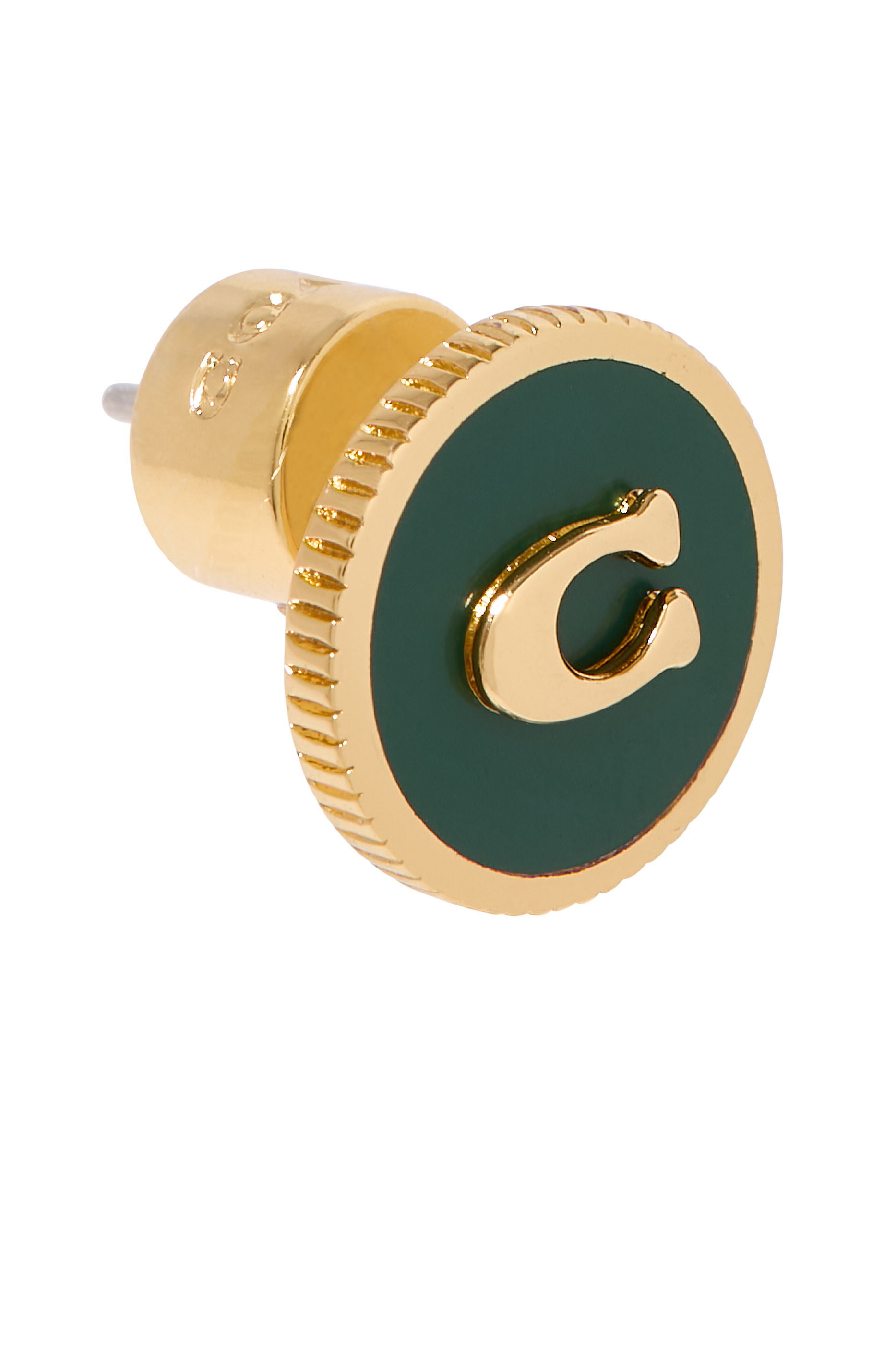 Logo Mother of Pearl Stud Earrings, Enamel