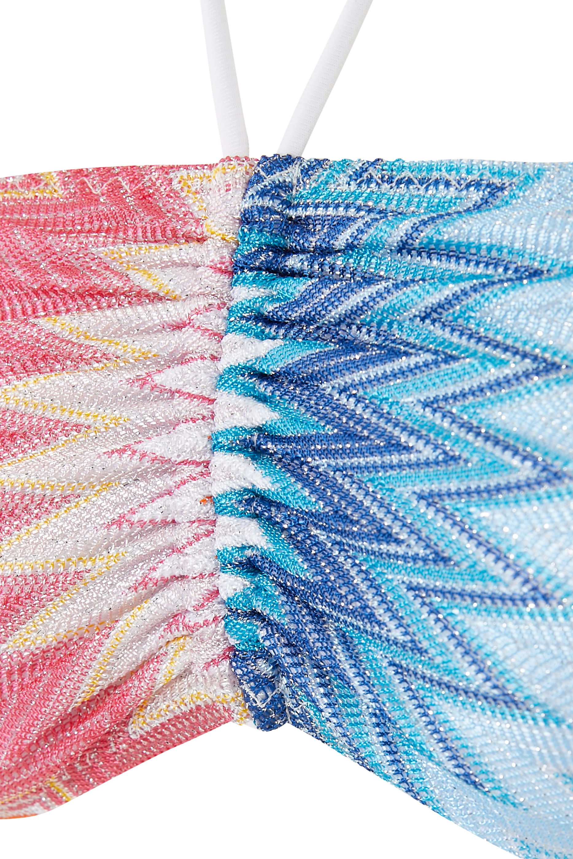 Mare Chevron Raschel Lurex Bandeau Bikini Set