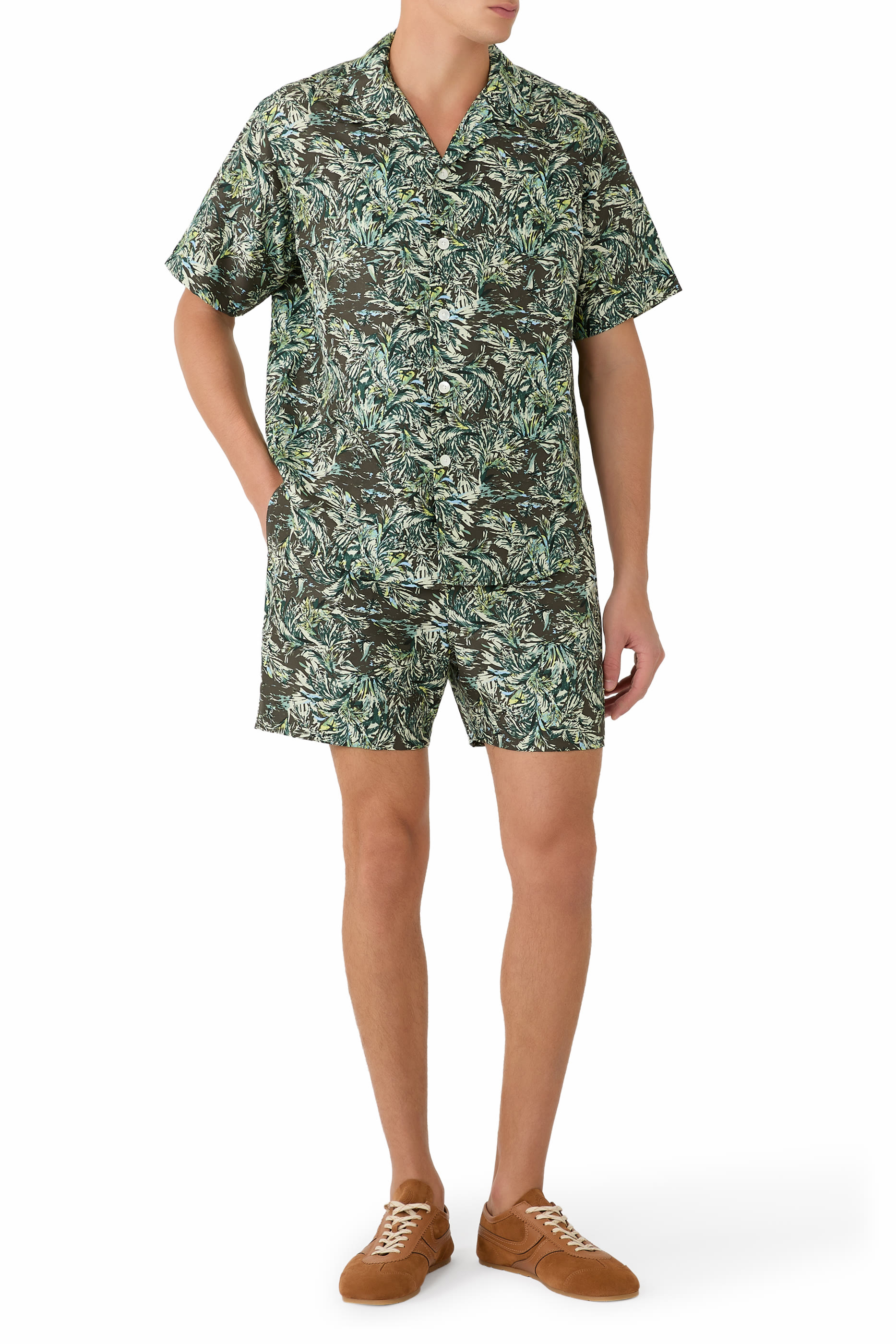 Printed Airy Silk Shorts