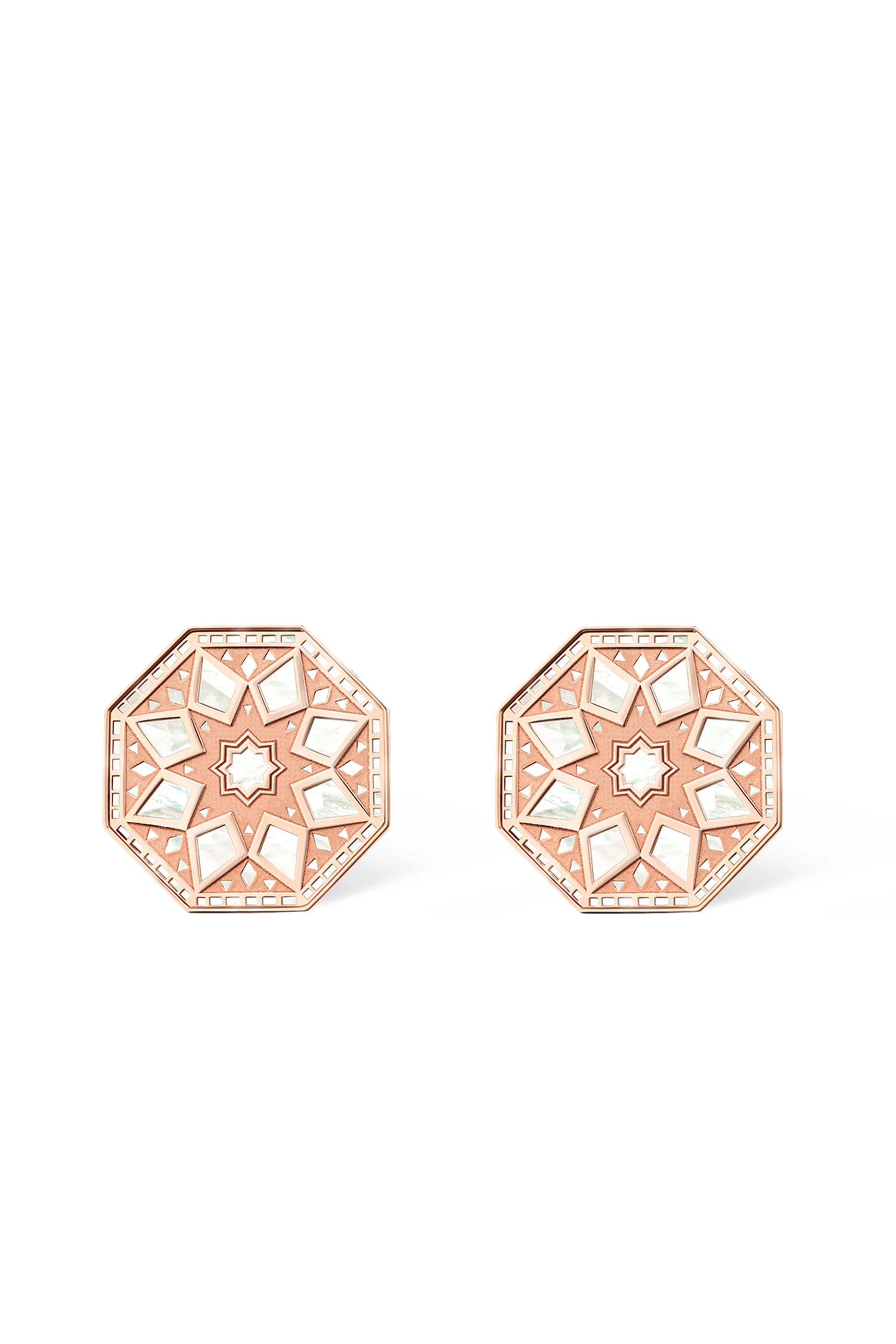 Classic Turath Small Earrings, 18k Pink Gold & Mother-of-Pearl