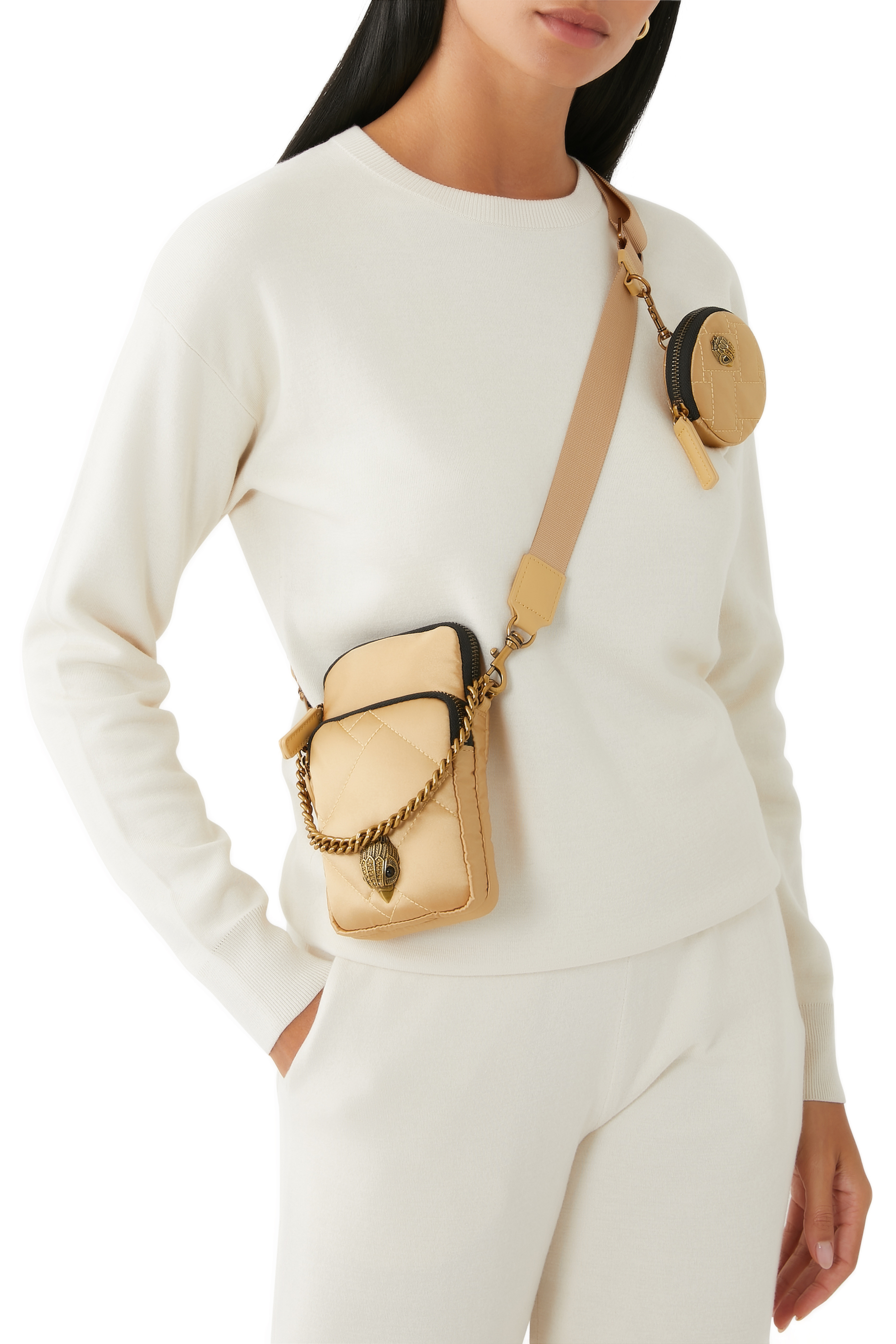 Recycled Nylon Multi Pockets Crossbody Bag