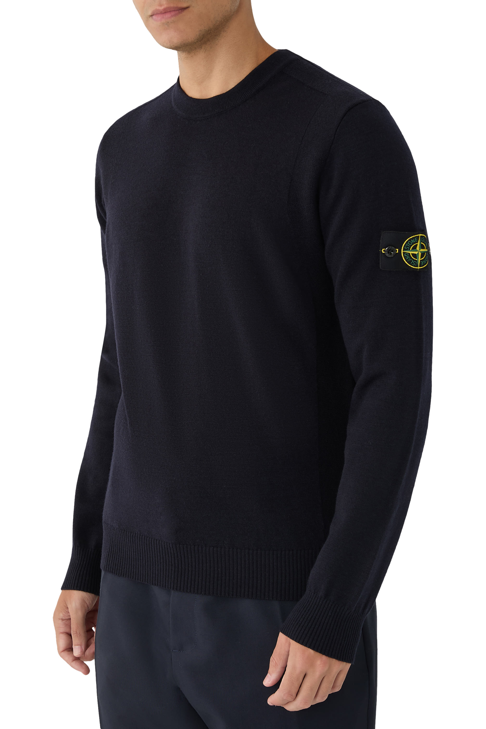 Crewneck Jumper With Reverse Stitch