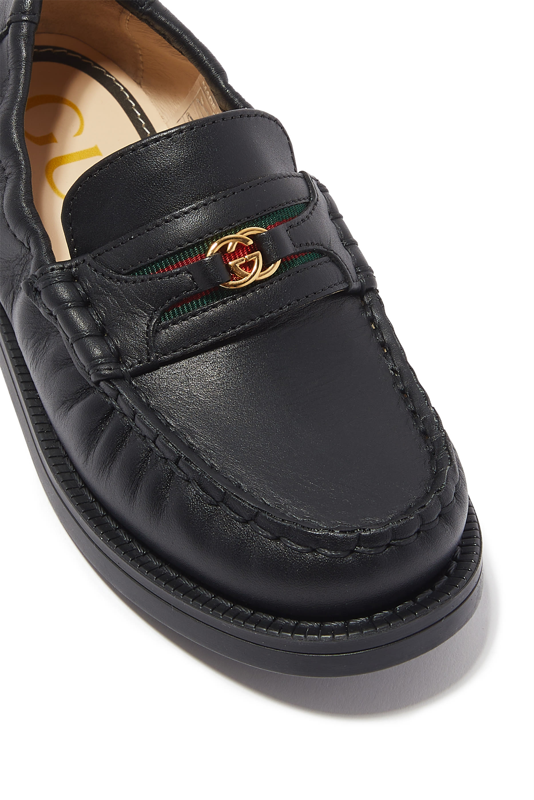 Kids Interlocking G Web Loafers