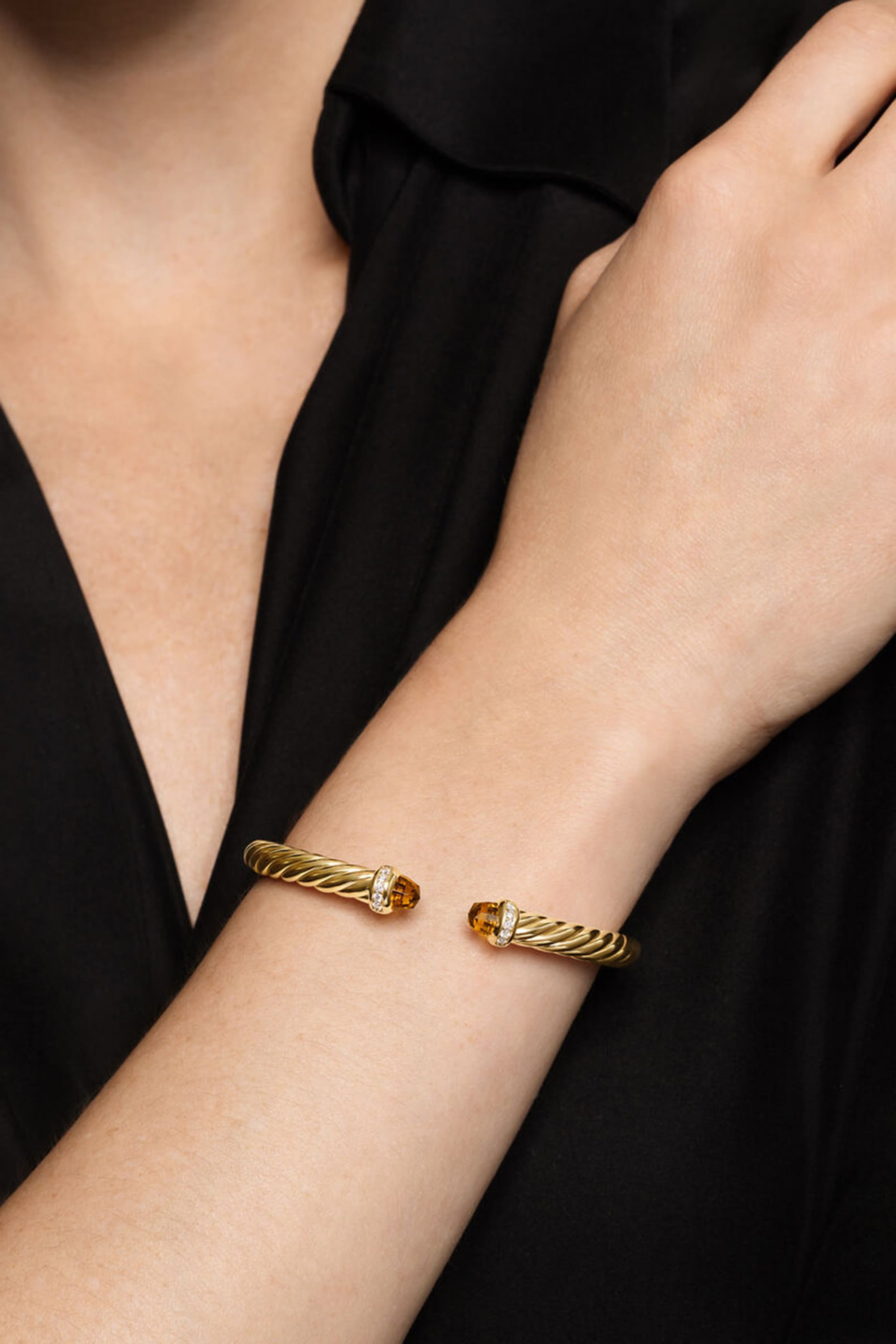 Cablespira&reg; Flex Bracelet, 18K Yellow Gold, Citrine & Diamonds
