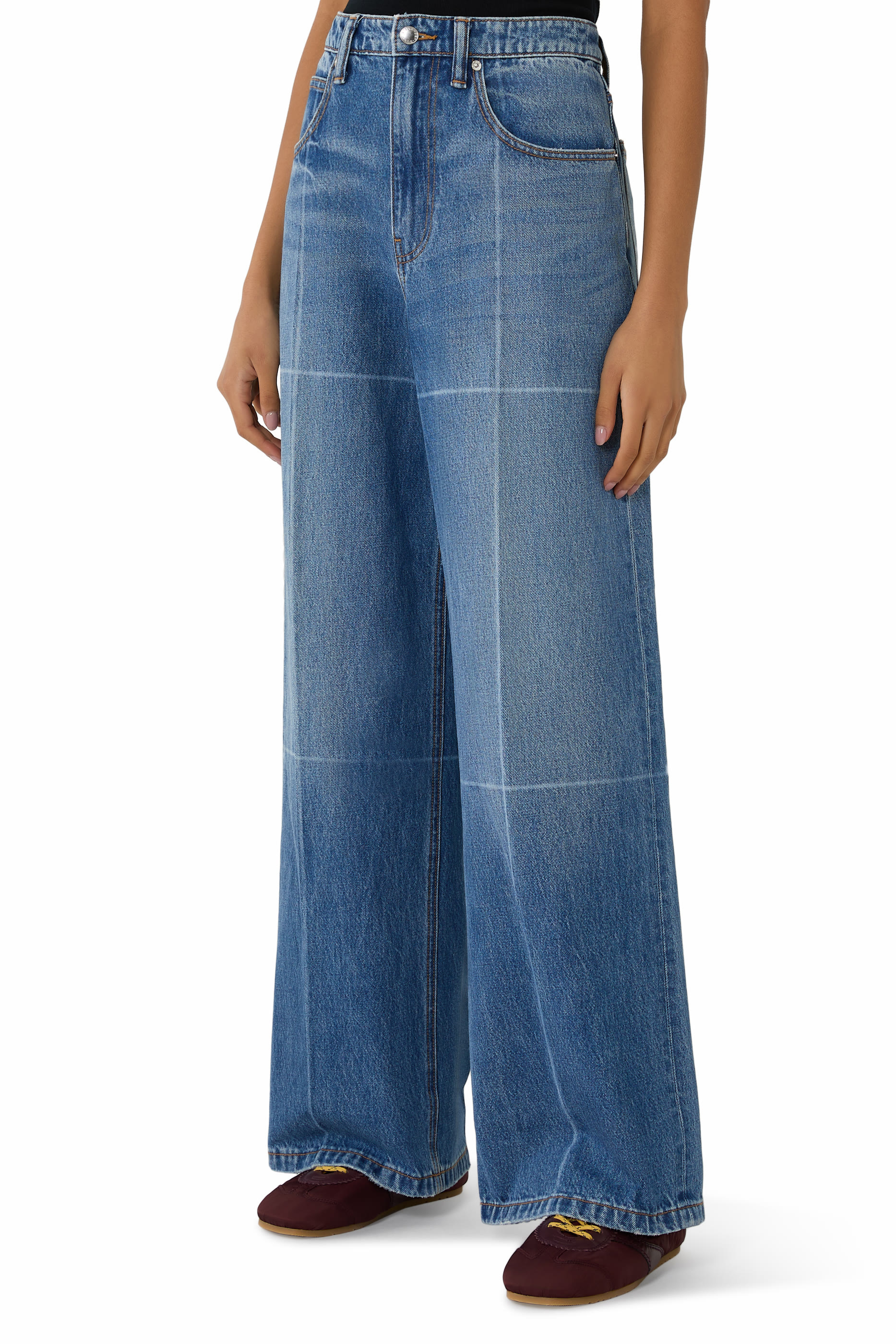 Foldline Wide Straight-Leg Jean