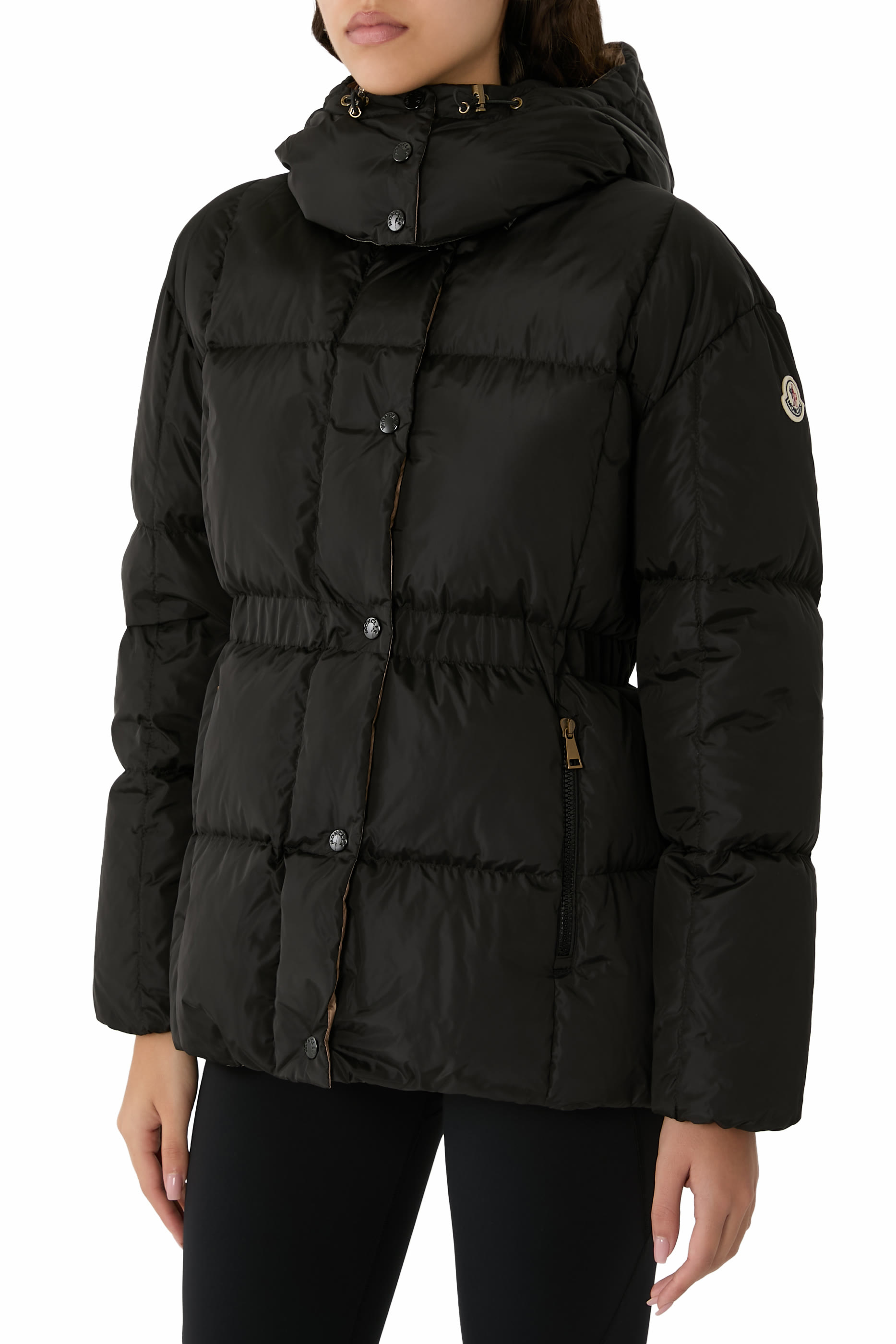 Agneux Square-Quilted Hooded Short Down Jacket