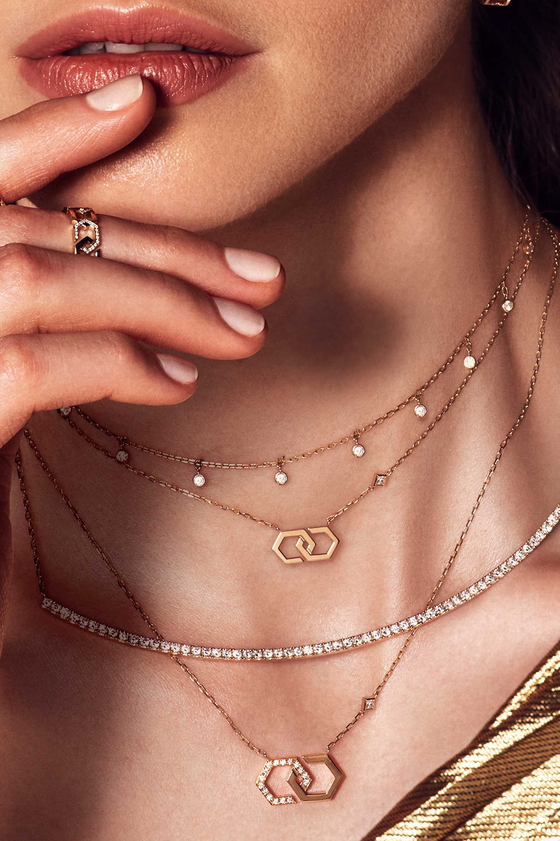 Infinity Necklace, 18k Yellow Gold & Diamond