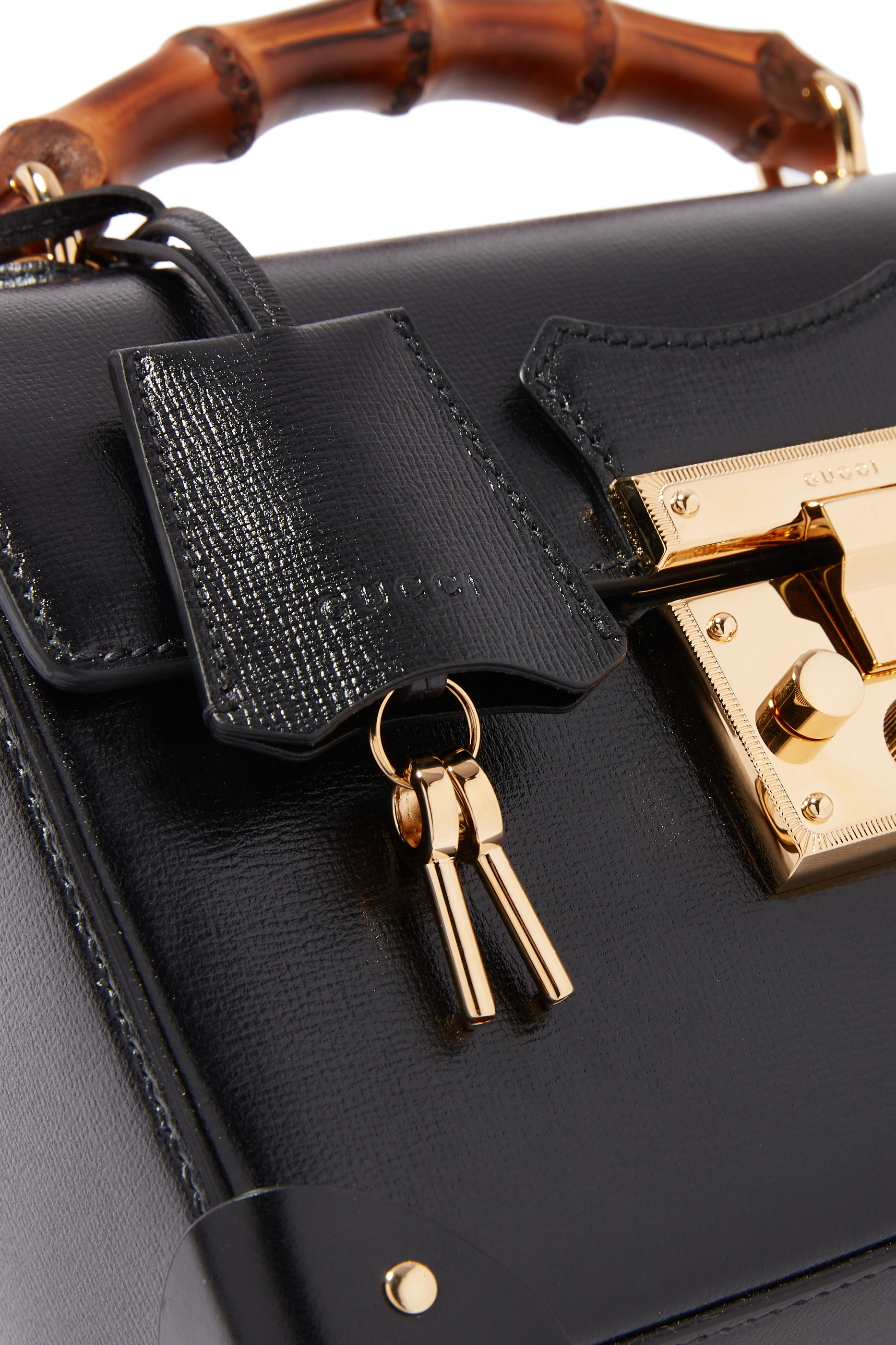 Leather Padlock Small Bamboo Shoulder Bag