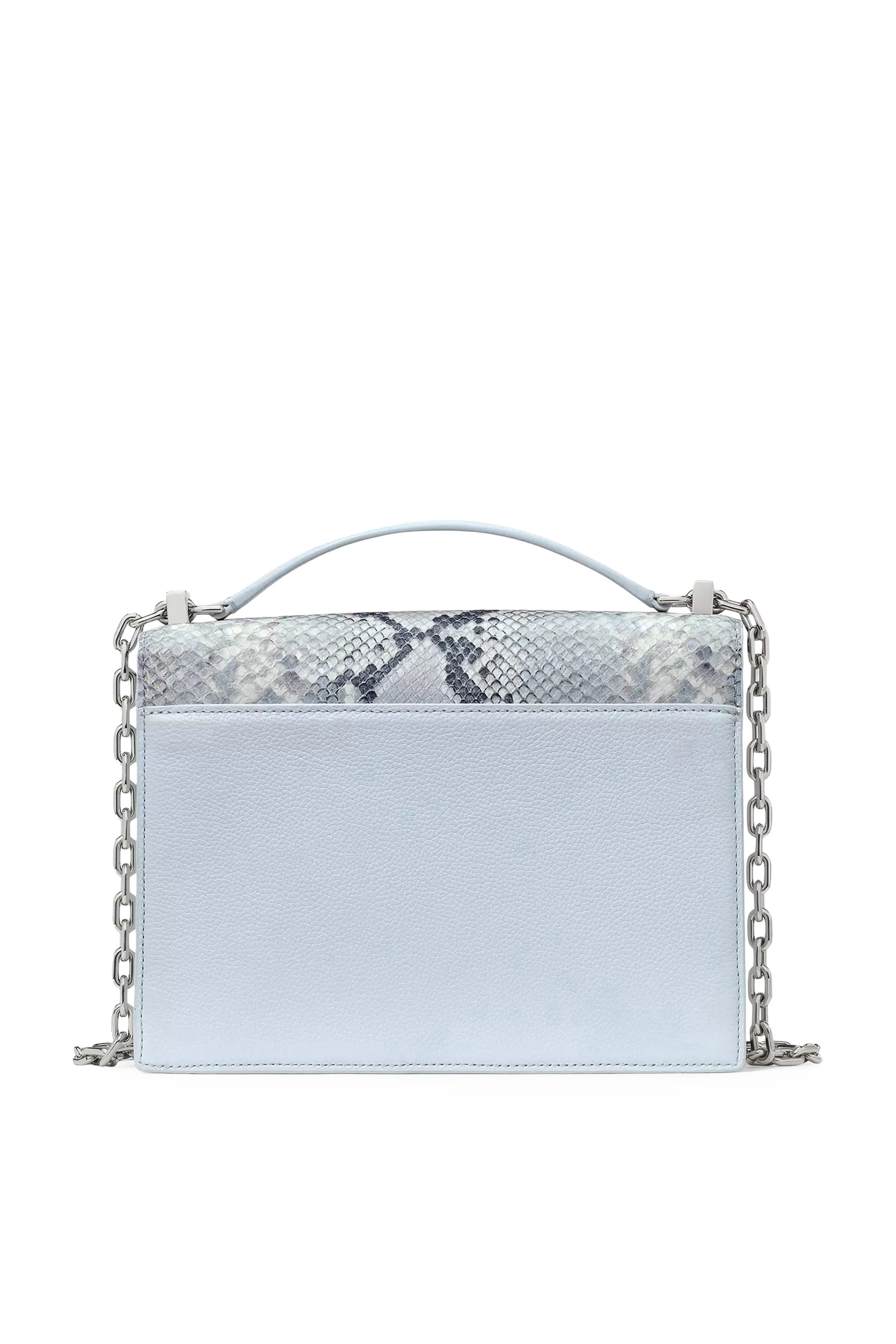 Deco Snake Embossed Chain Shoulder Bag