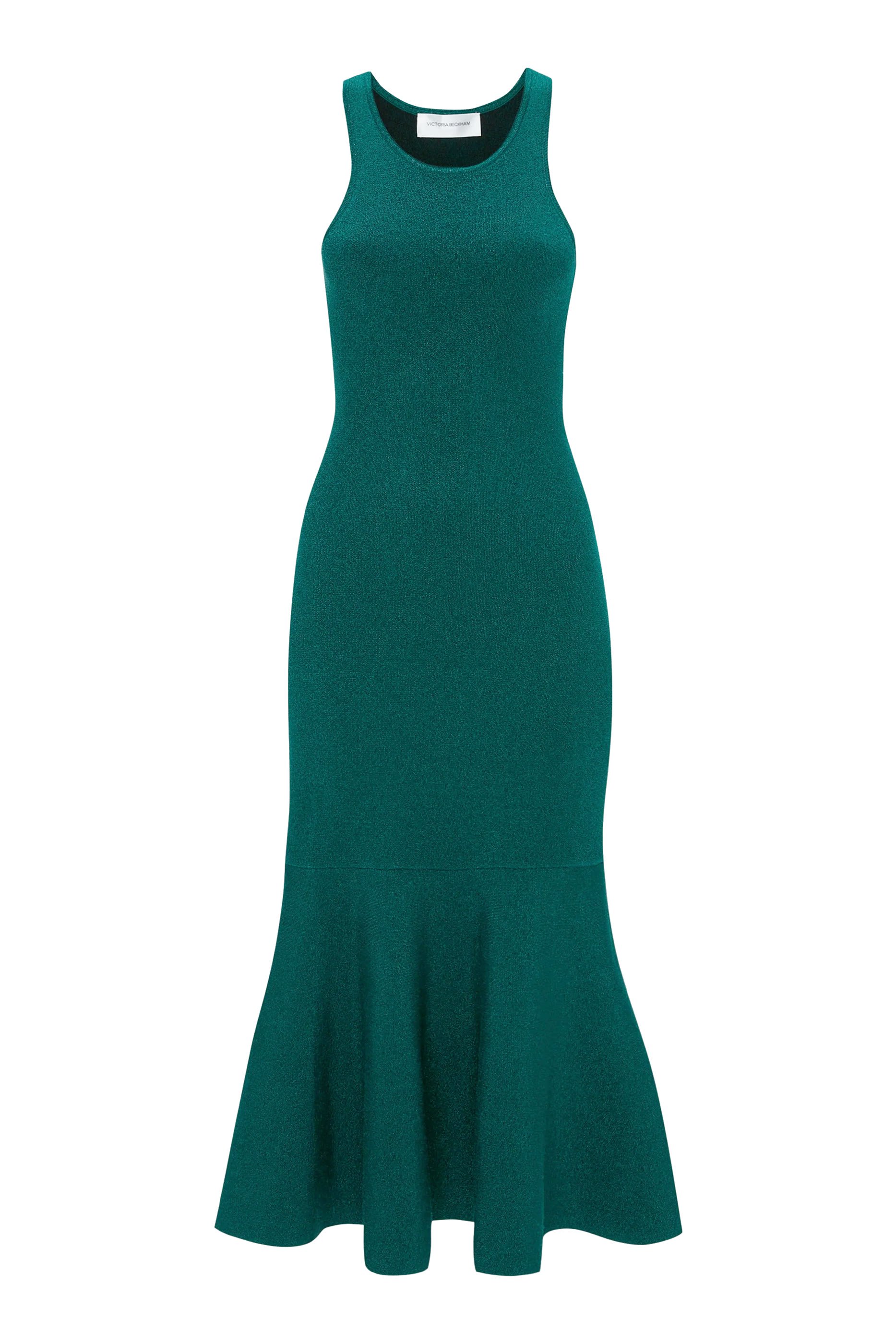 Fluted Lurex Midi Dress