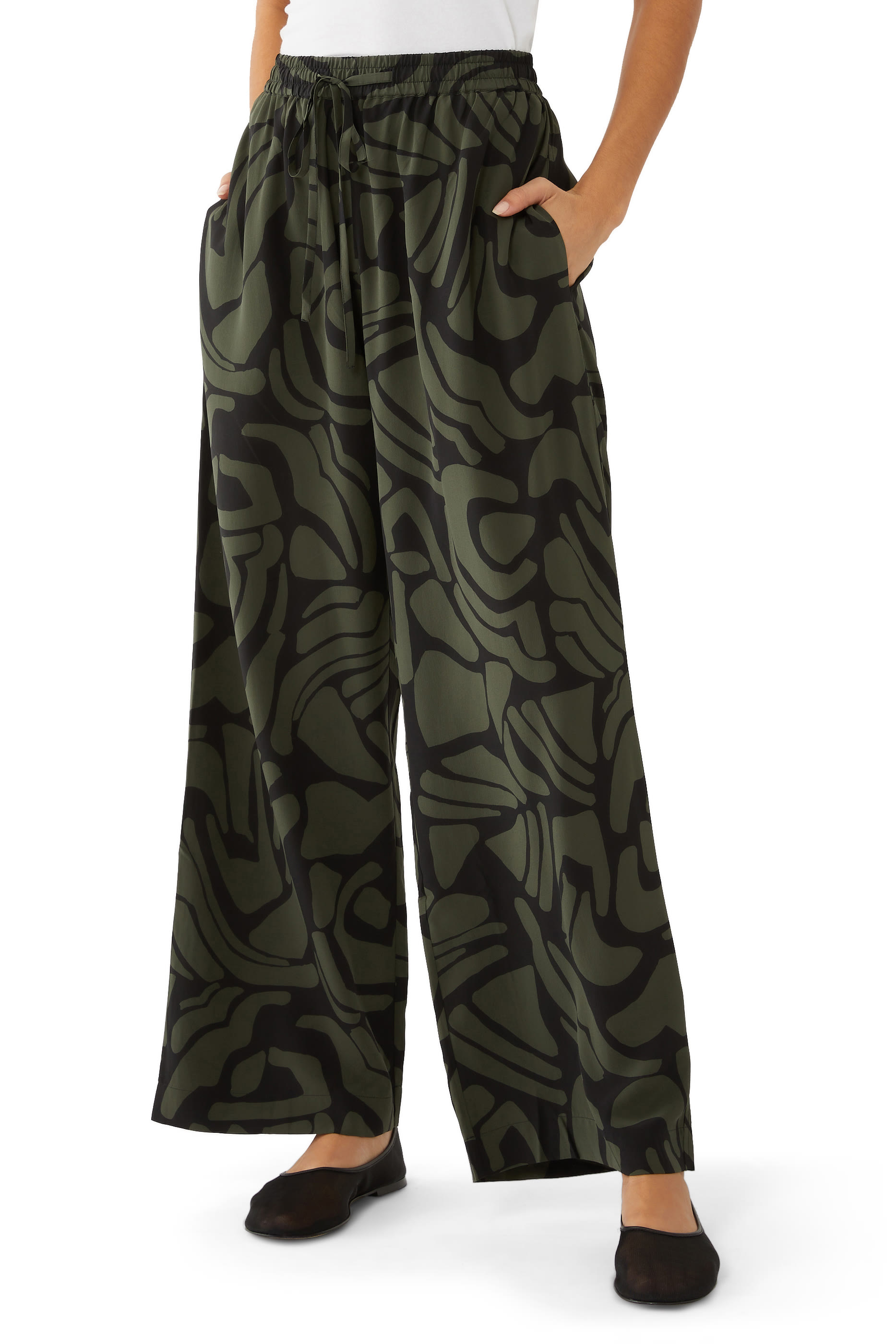 Drawstring Silk Trousers