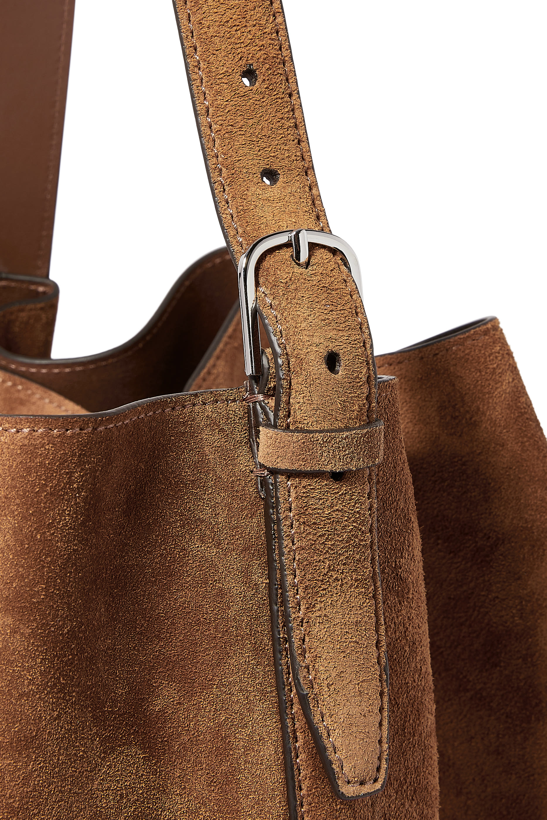 Belted Leather Tote Bag