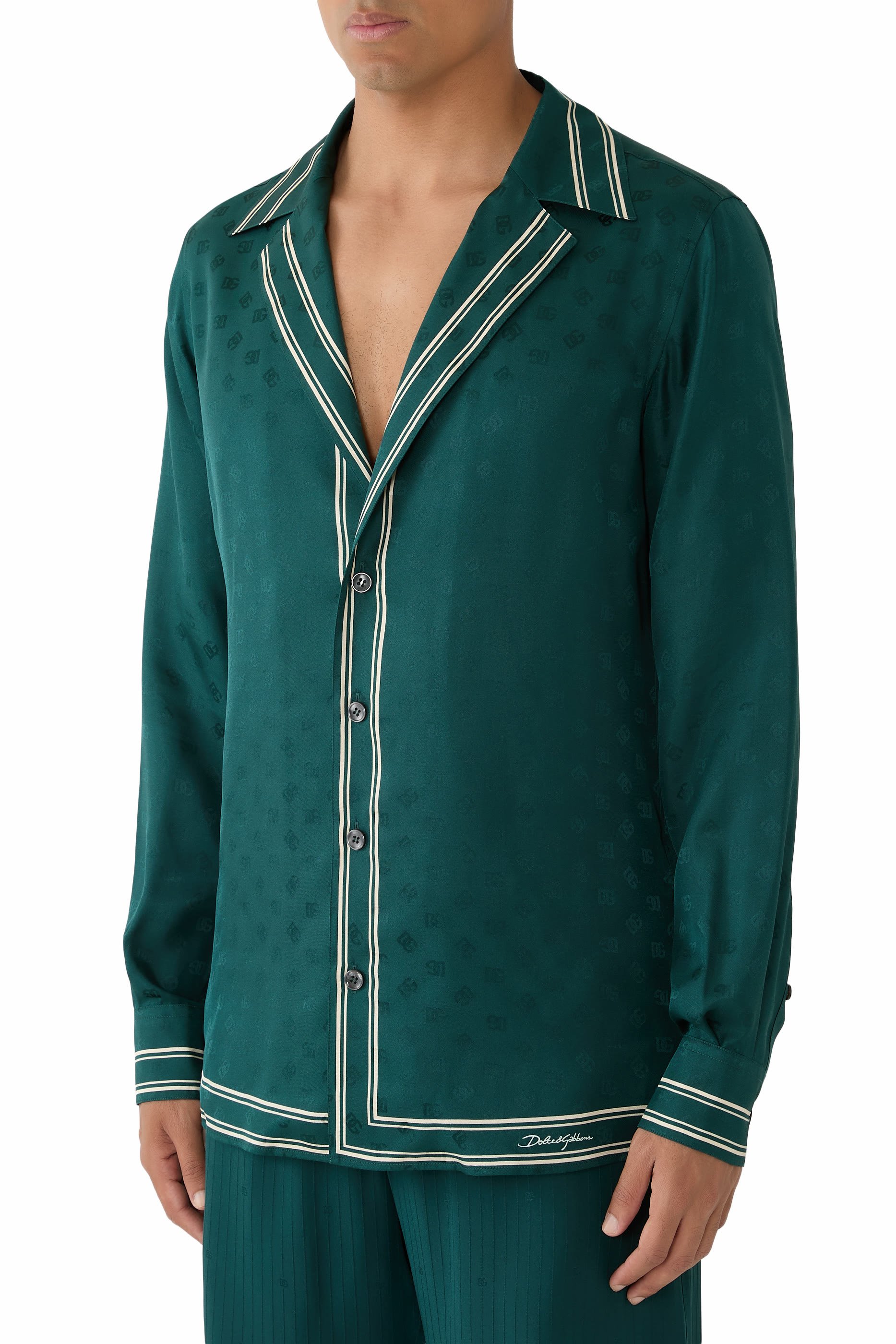  Logo-Print Vanity Twill Shirt