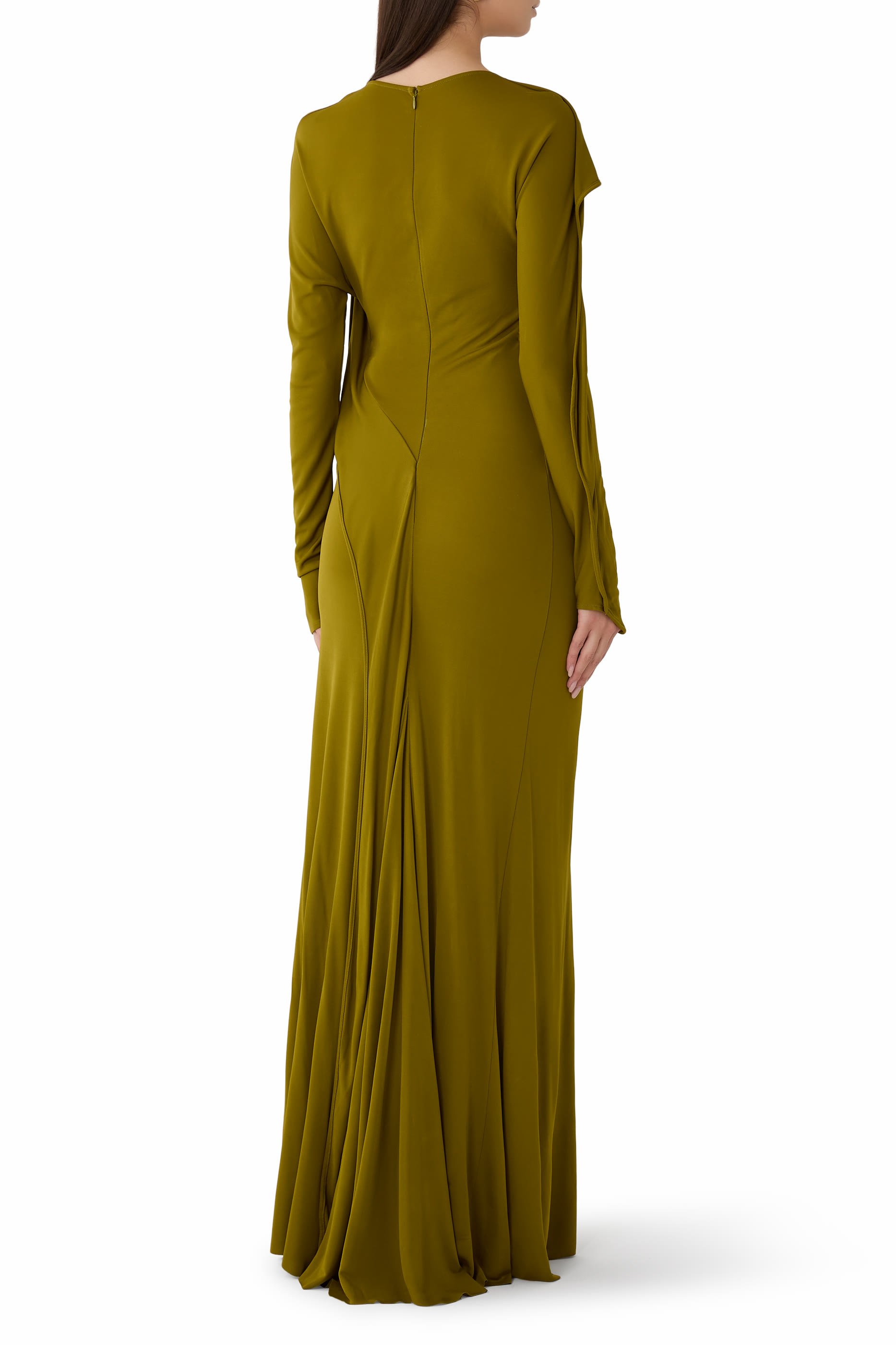 Closed Neck Draped Gown