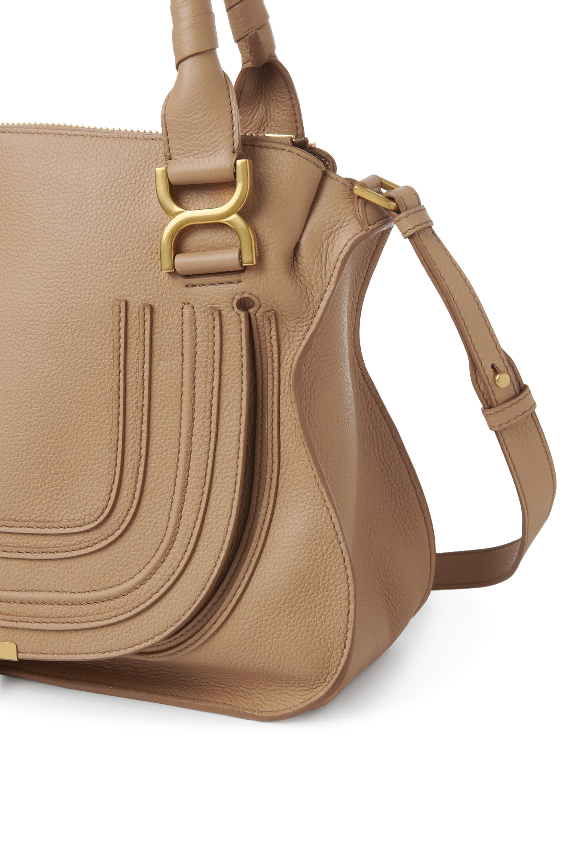 Grained Leather Small Marcie Bag