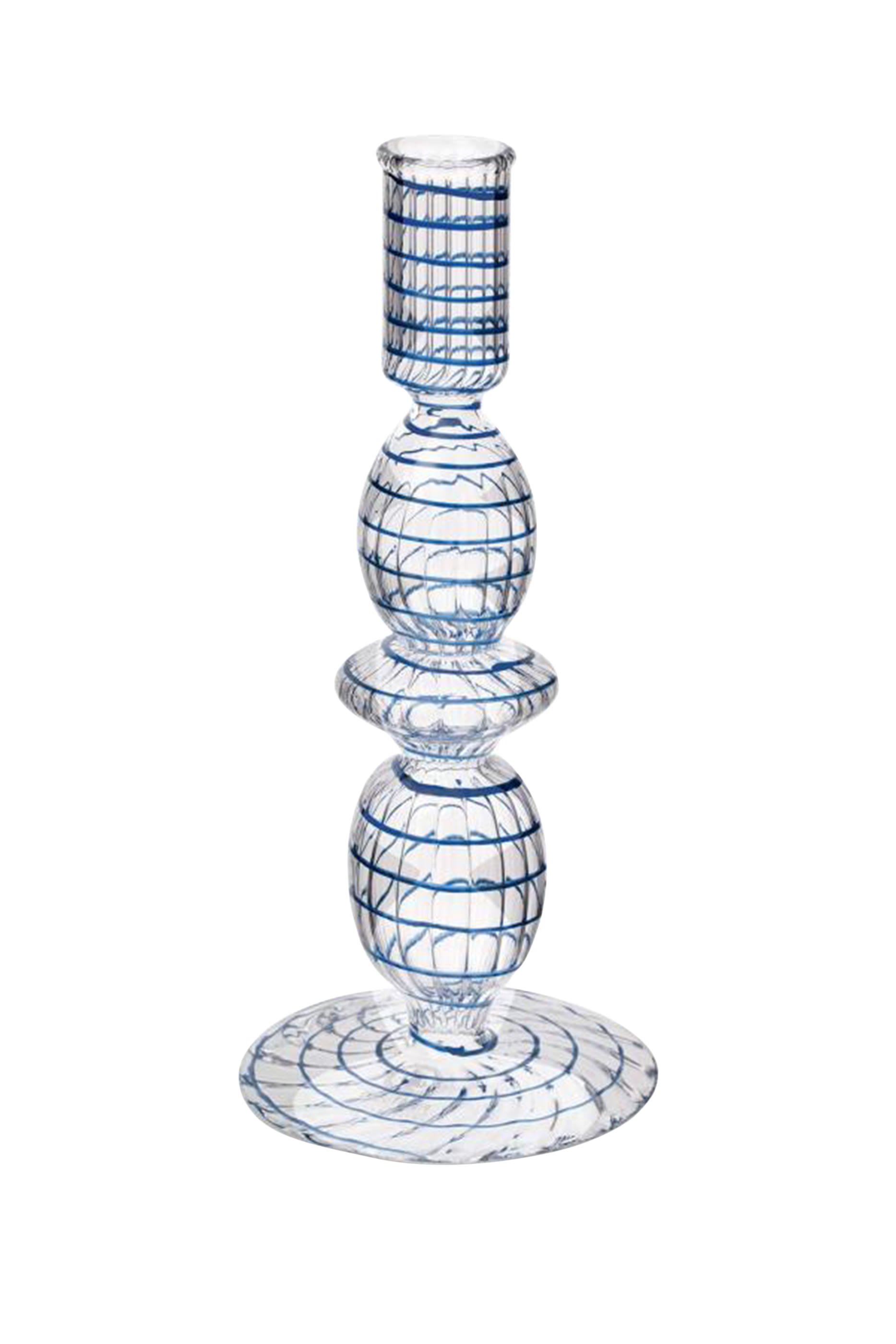Small Glass Swirl Candle Holder