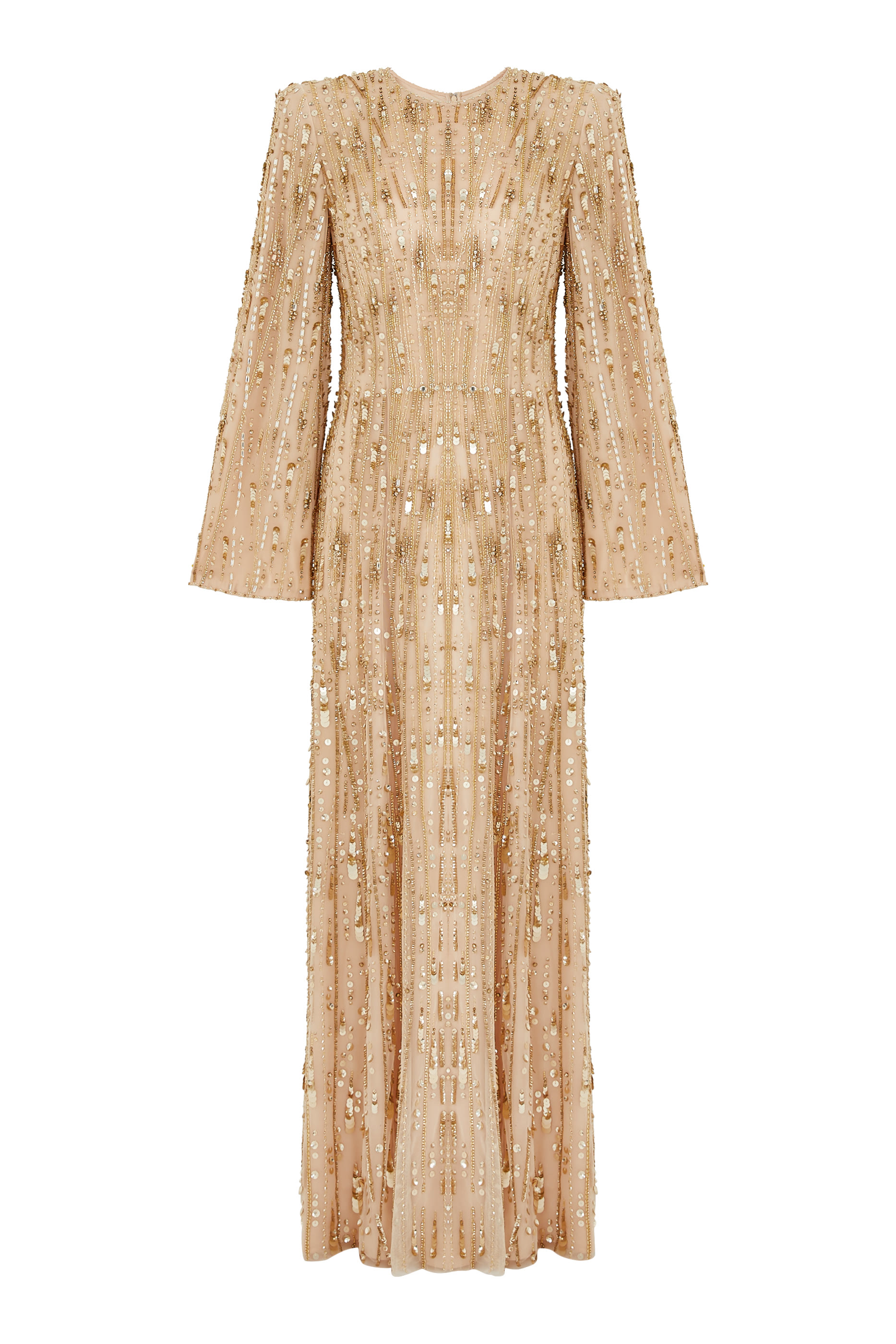 Elbe Long Sleeve Embellished Gown