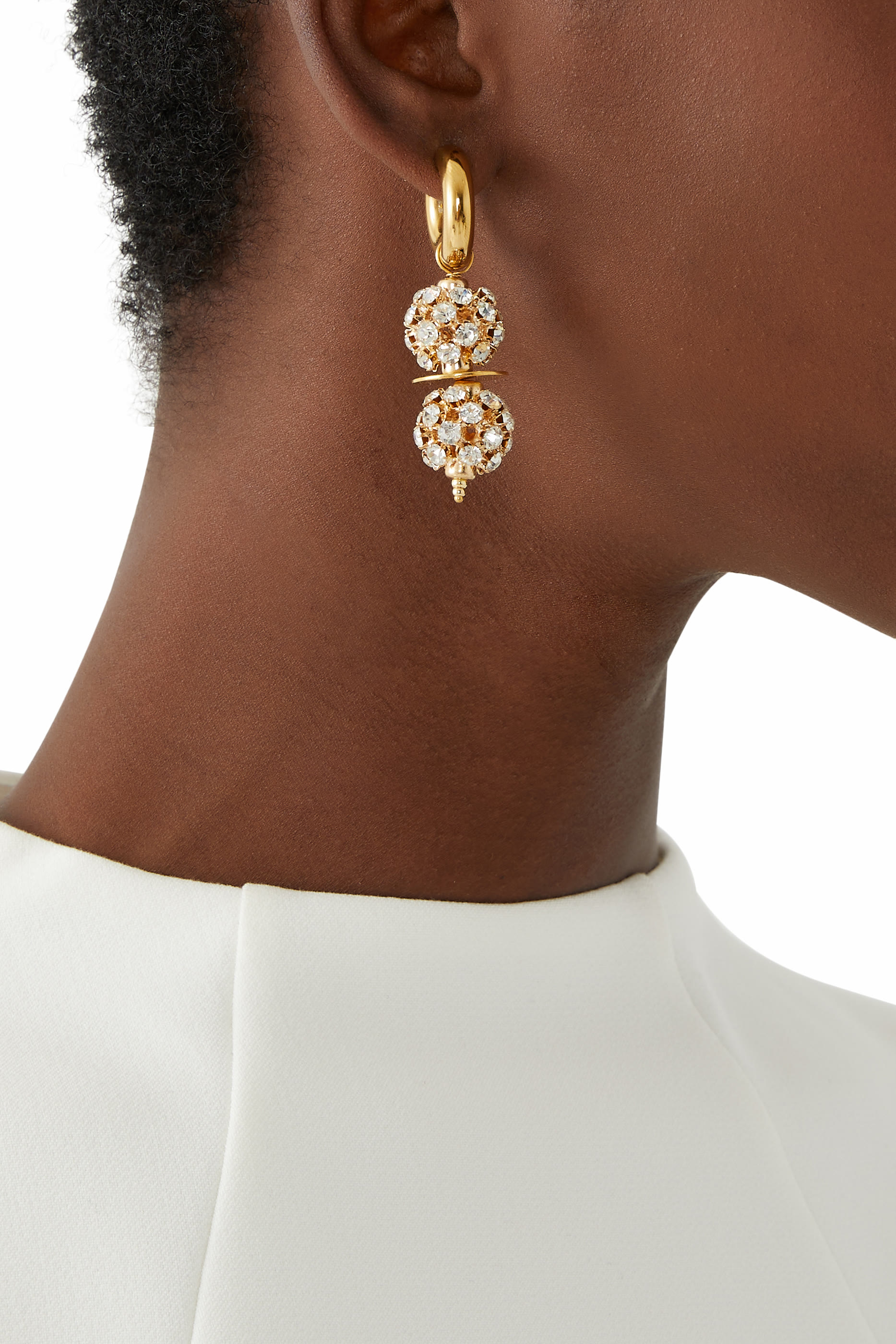 Mix & Match Earrings, 24k Gold-Plated Brass & Crystals