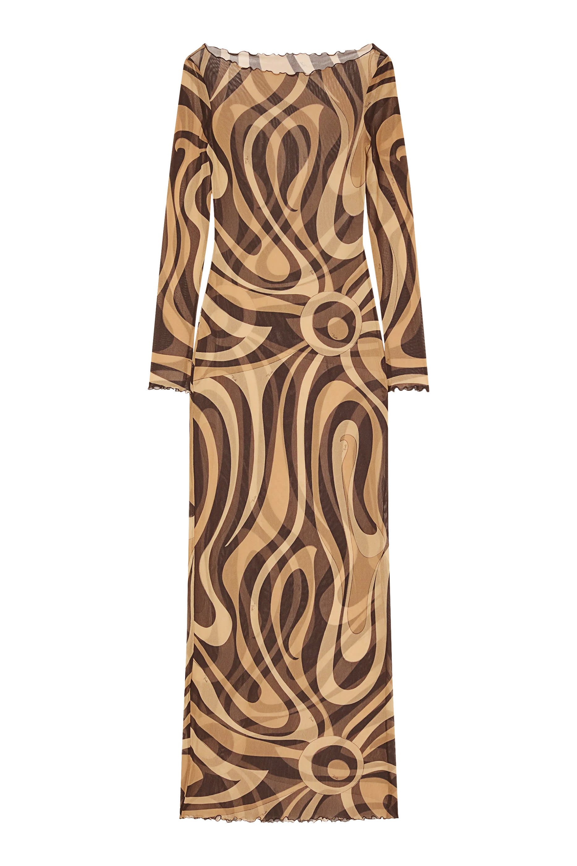 Marmo Printed Mesh Maxi Dress