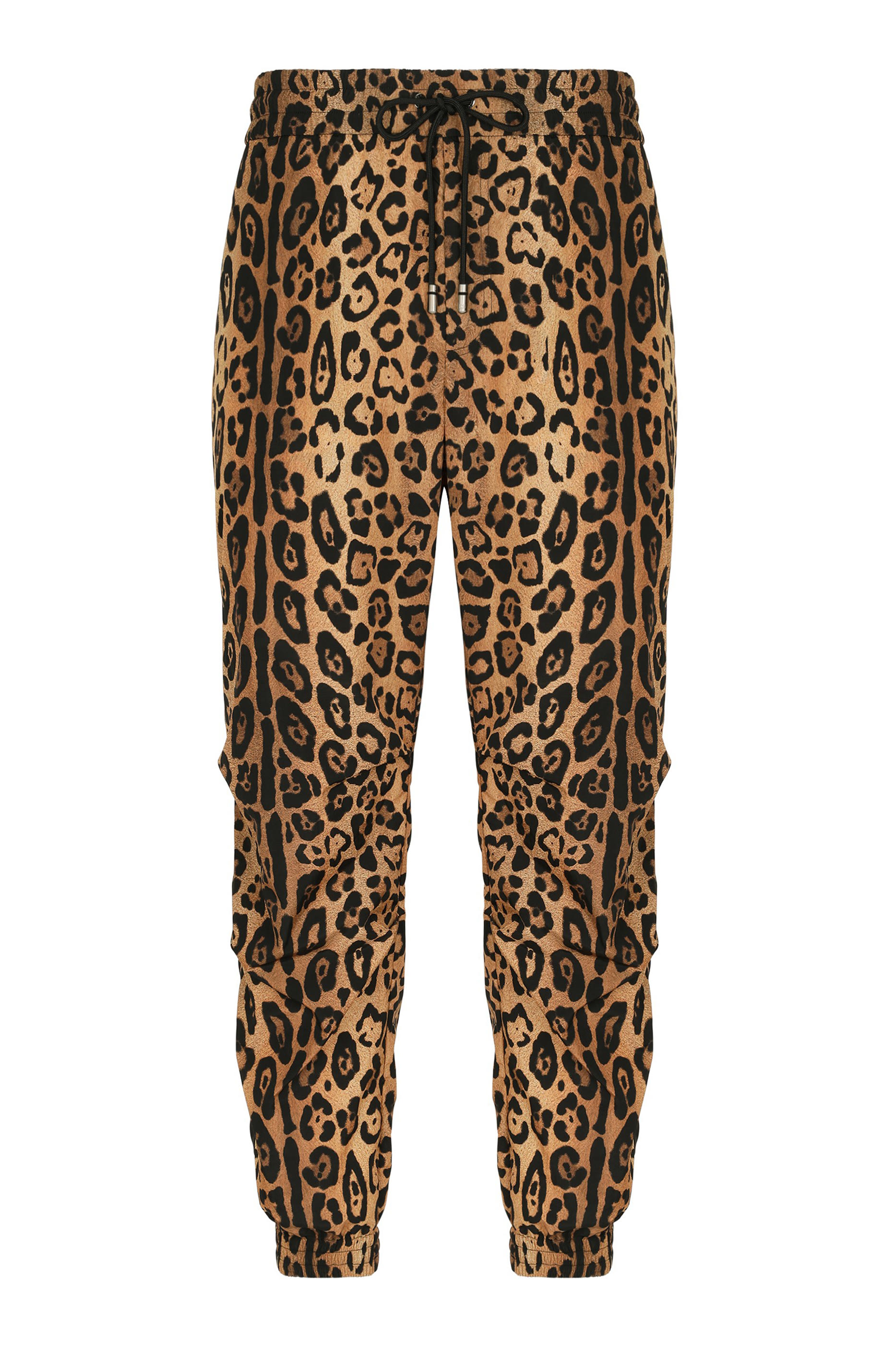 Jogging Pants with Leopard-Print Crespo and Tag