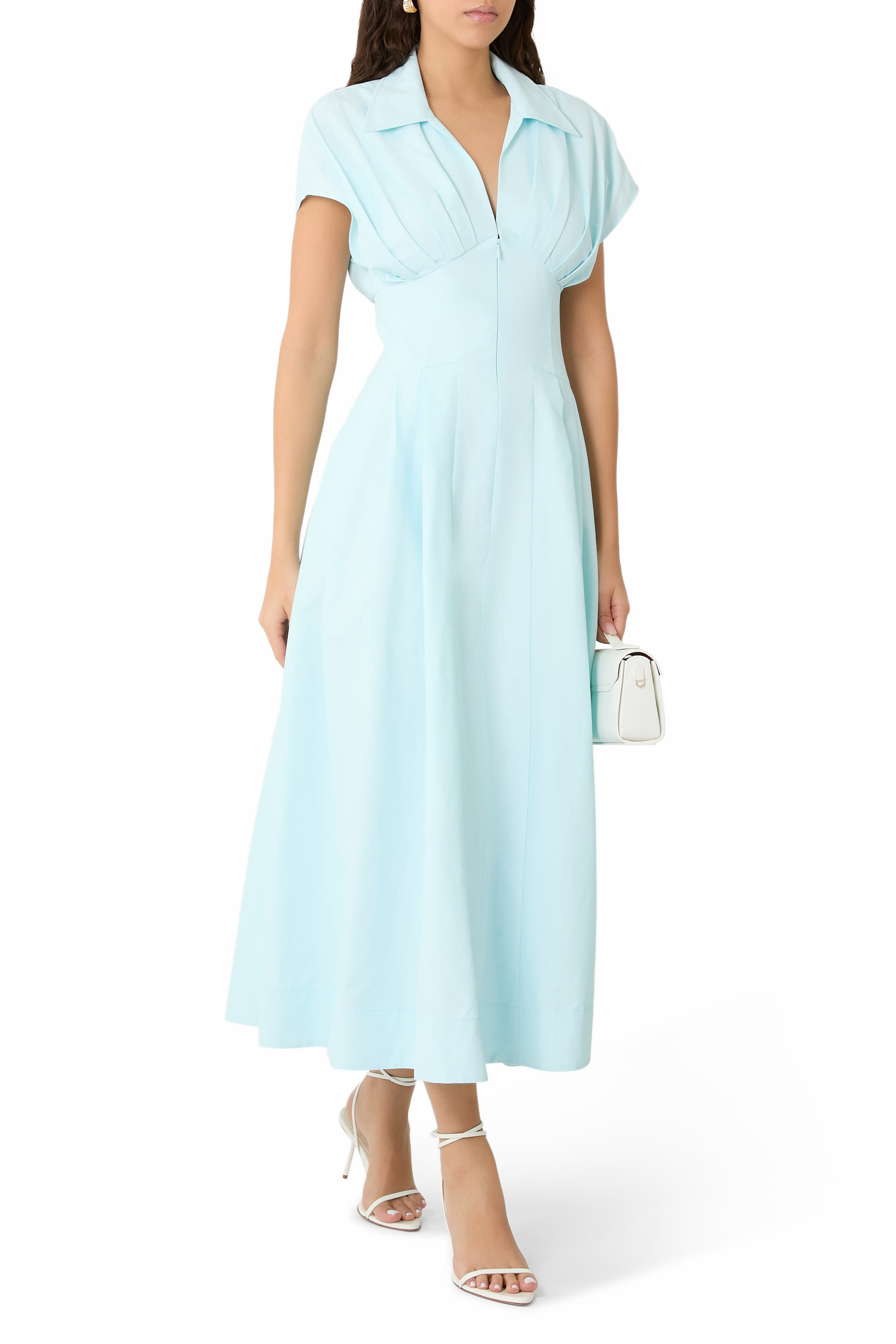 Farlow Cotton Faille Midi Dress 