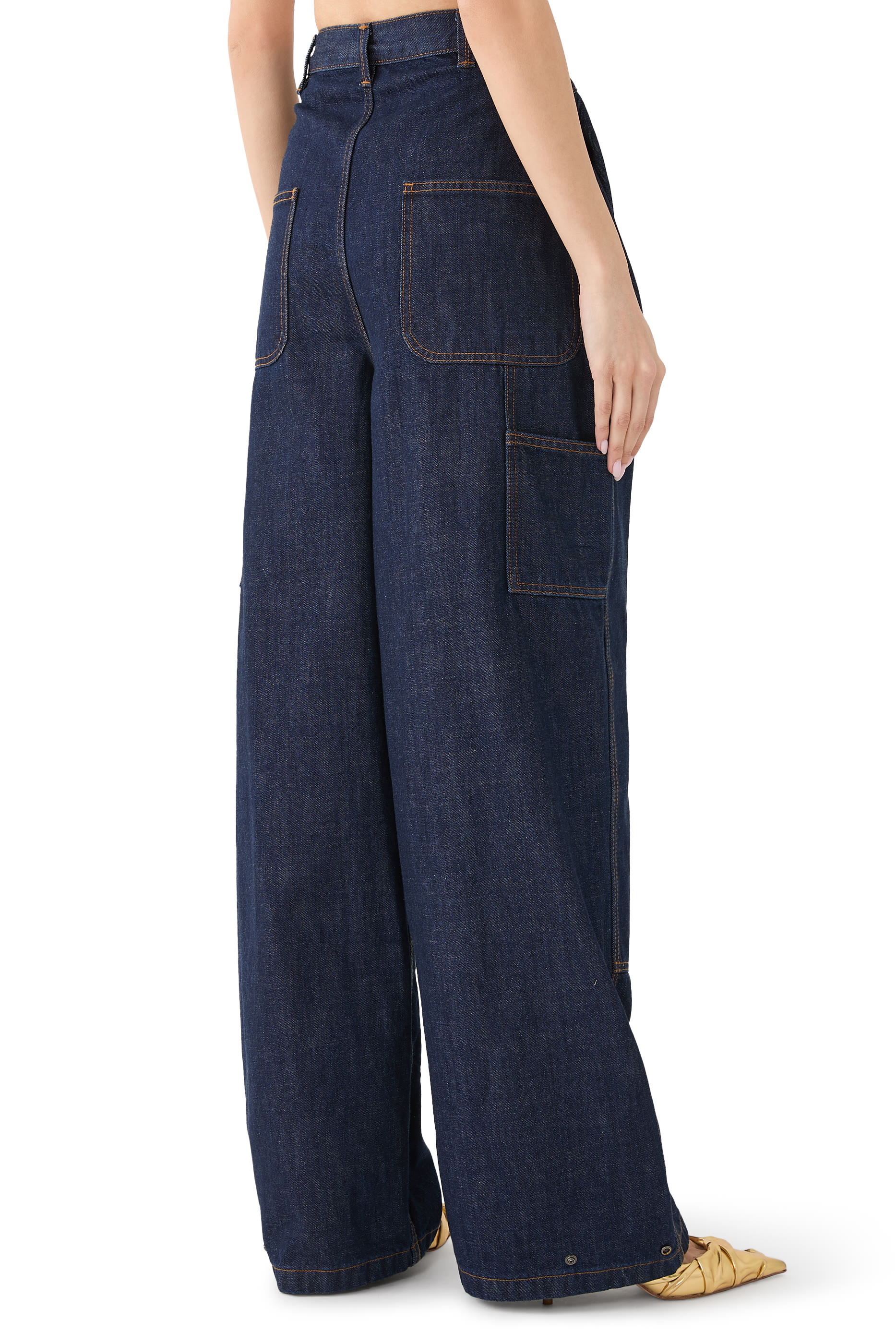 Loose-Leg Industrial Denim Pants