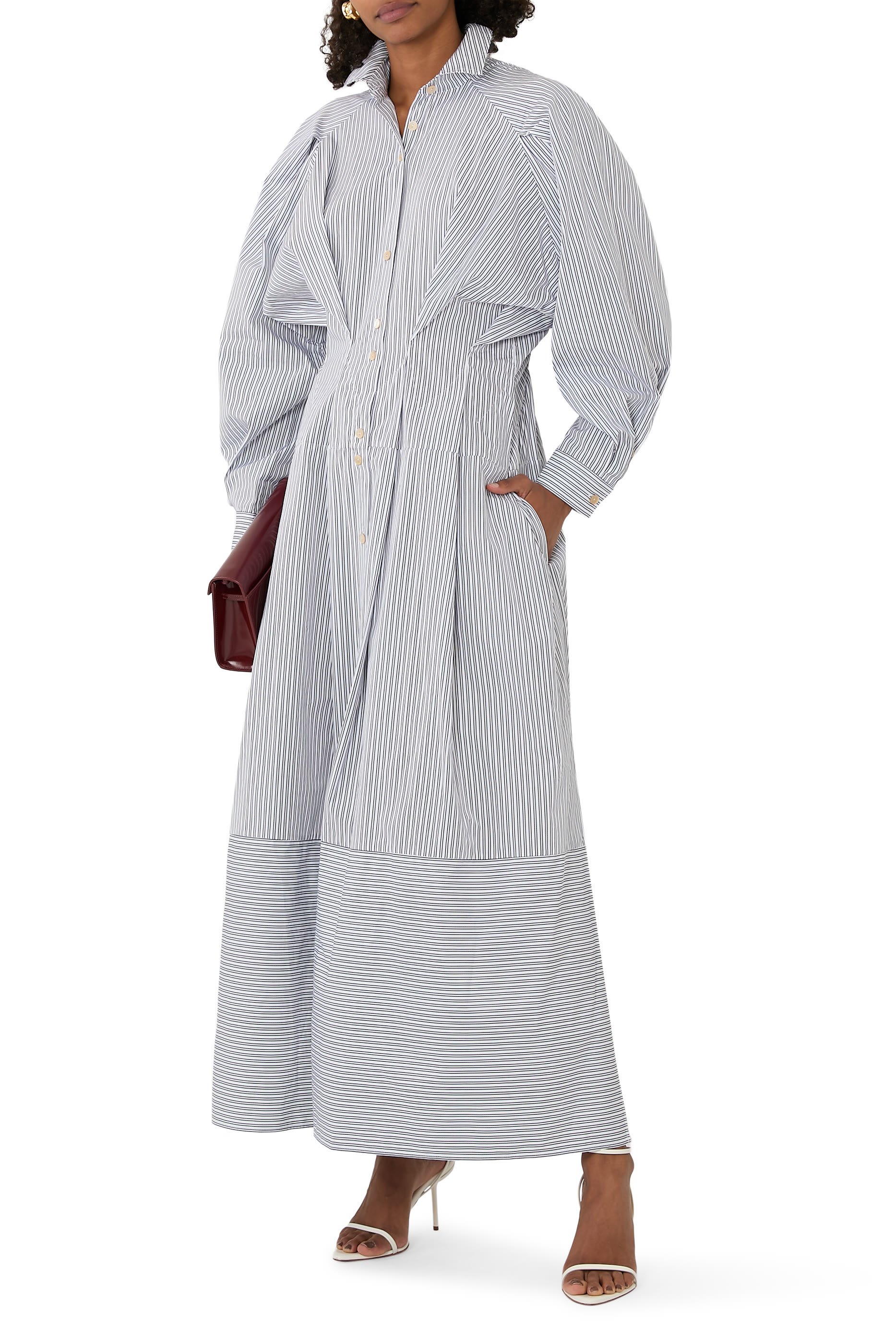 Vessel Striped Midi Dress