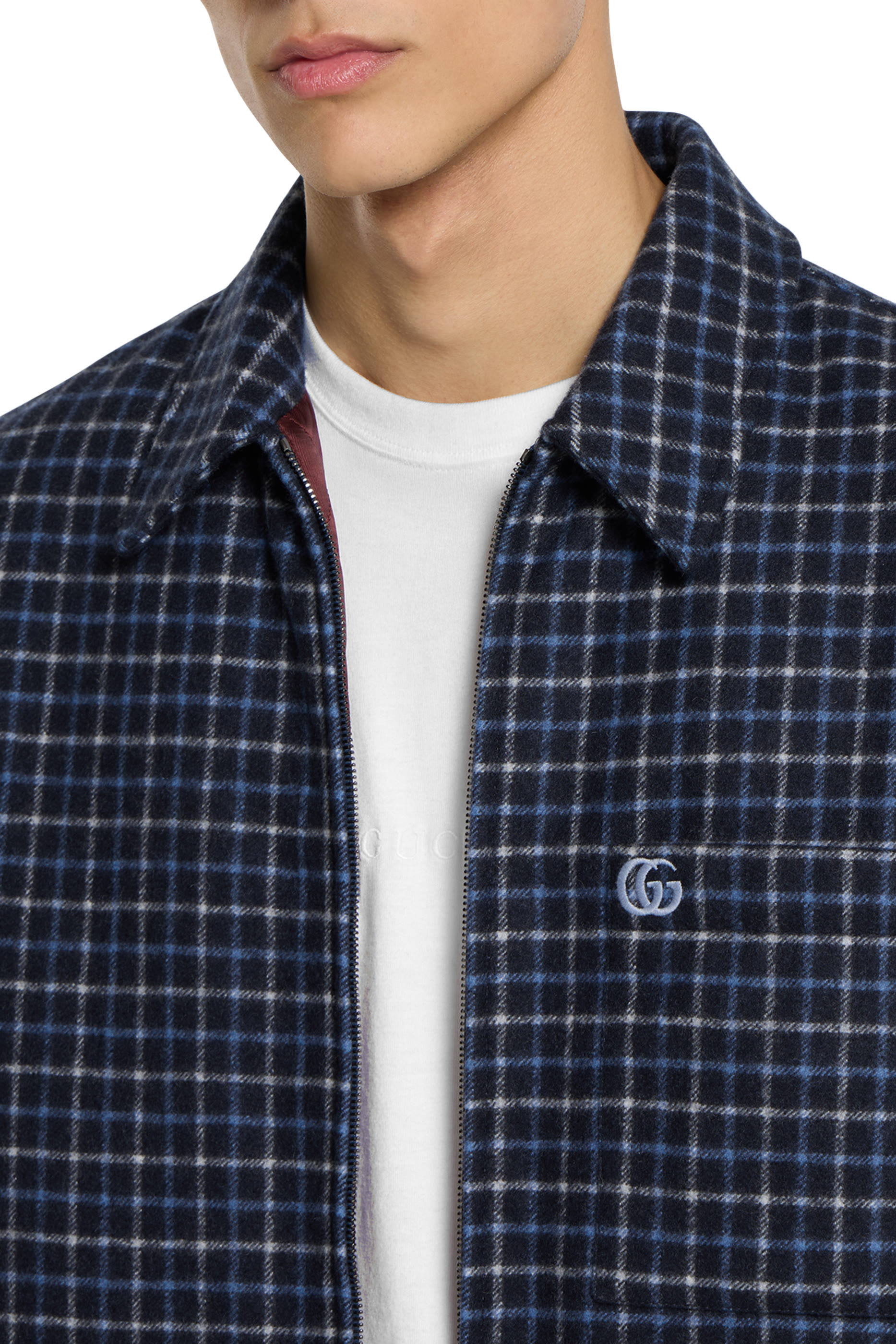 Logo Embroidery Wool Flannel Zip Jacket