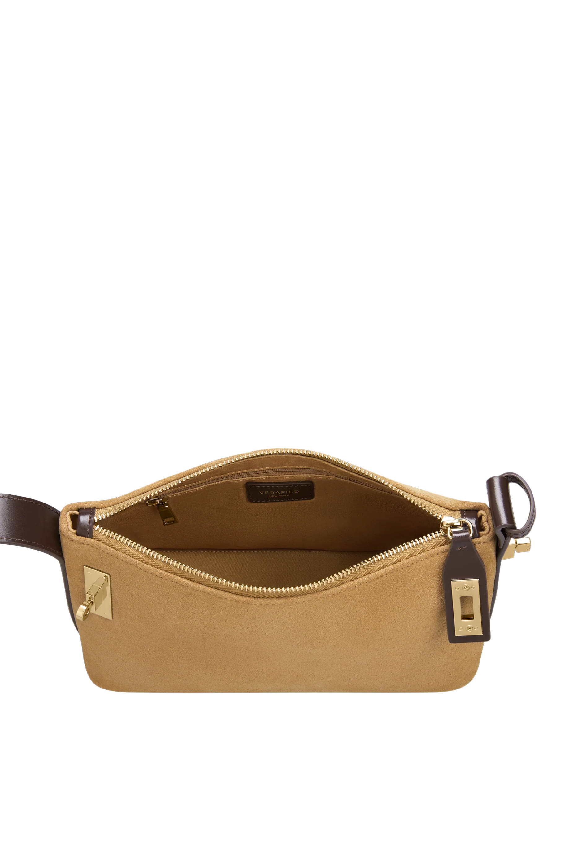 Gold Suede Hobo Bag
