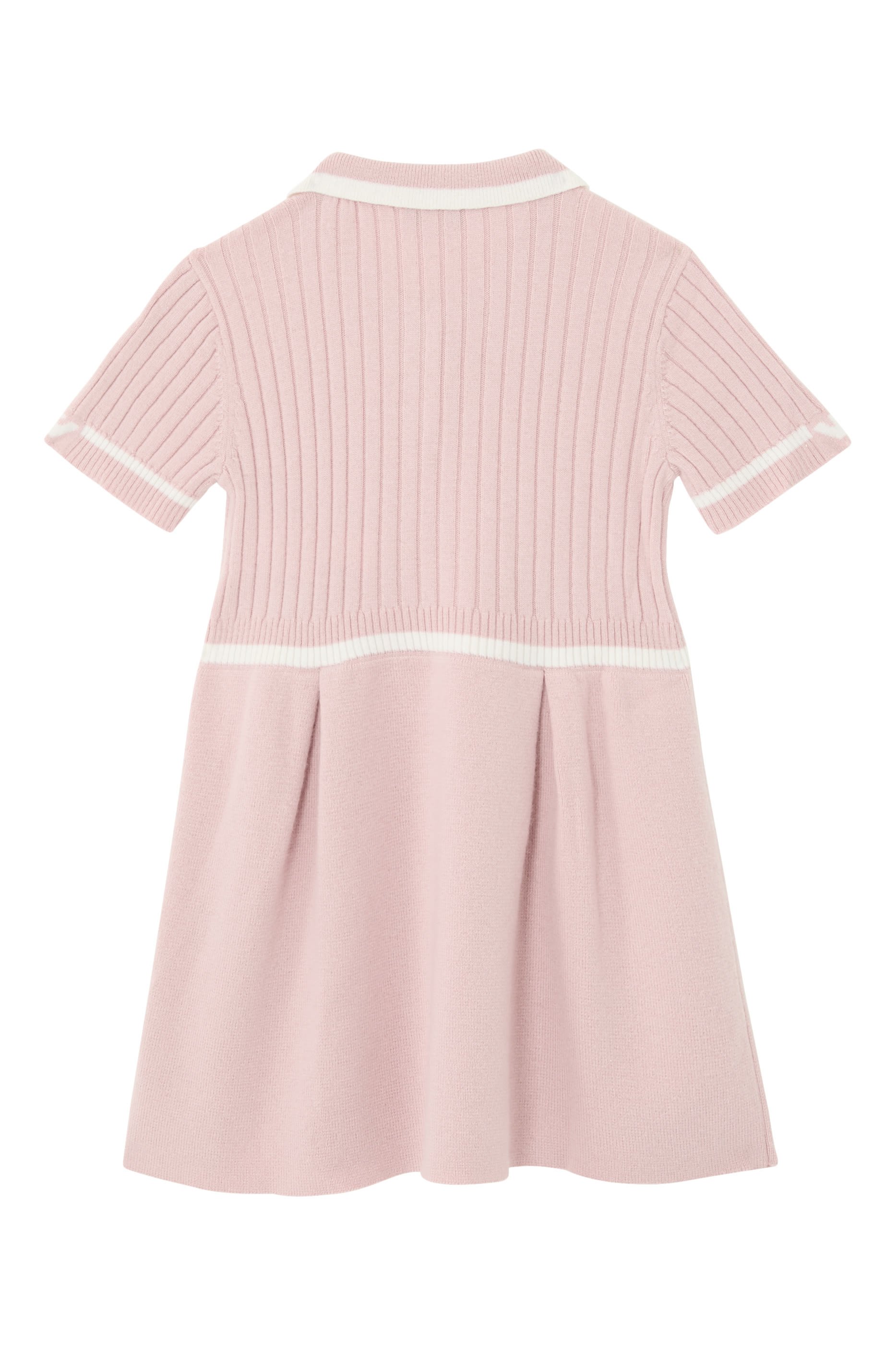 Kids Wool-Blend Knit Dress with Polo-Shirt Collar
