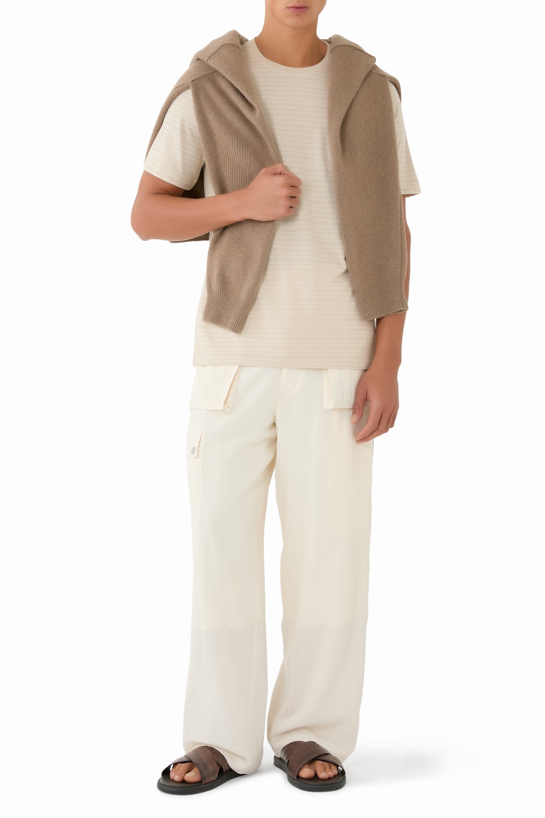 Stripe Loose Knit Crewneck T-Shirt