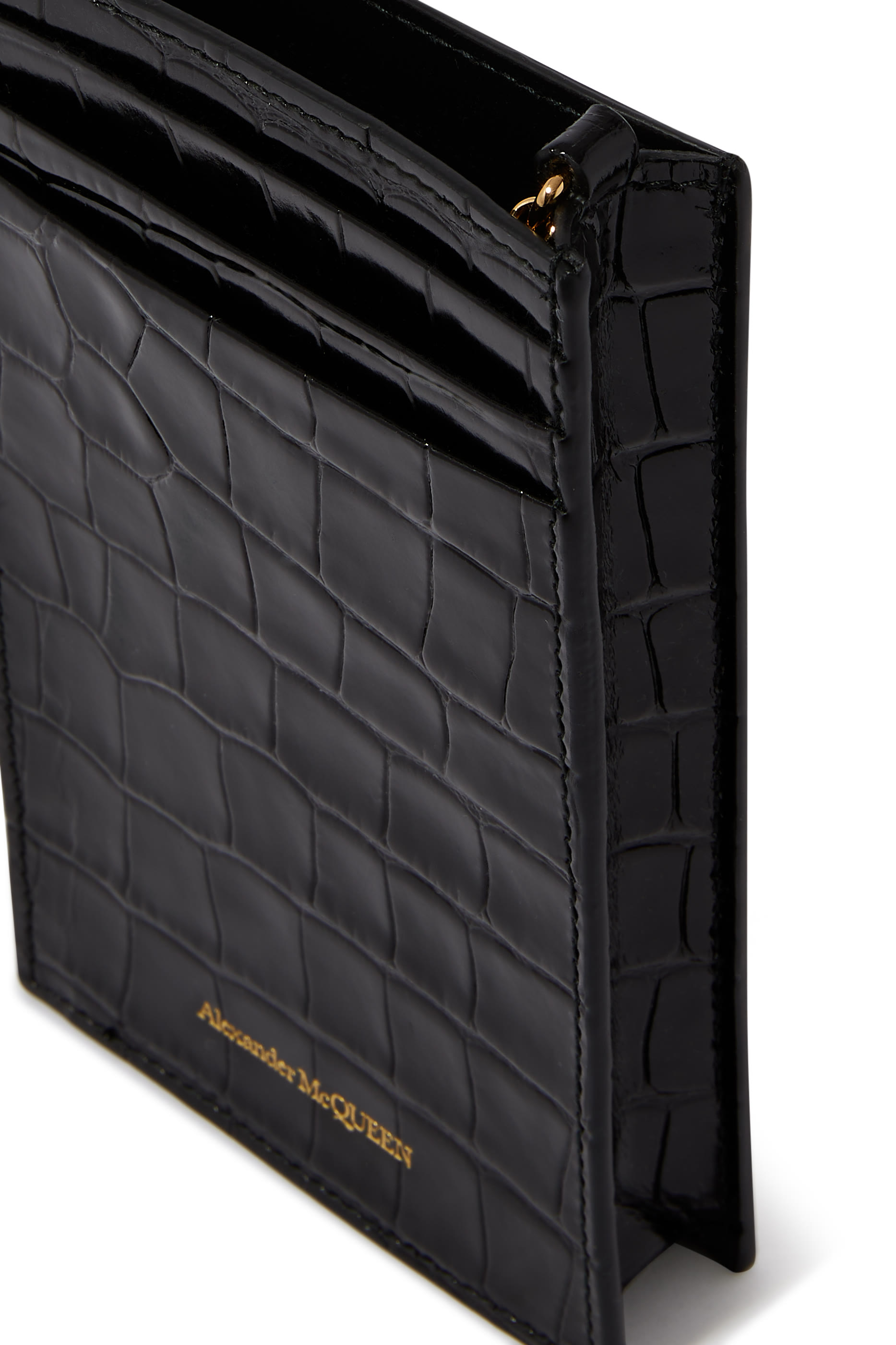 Croc Embossed Leather Skull Phone Case