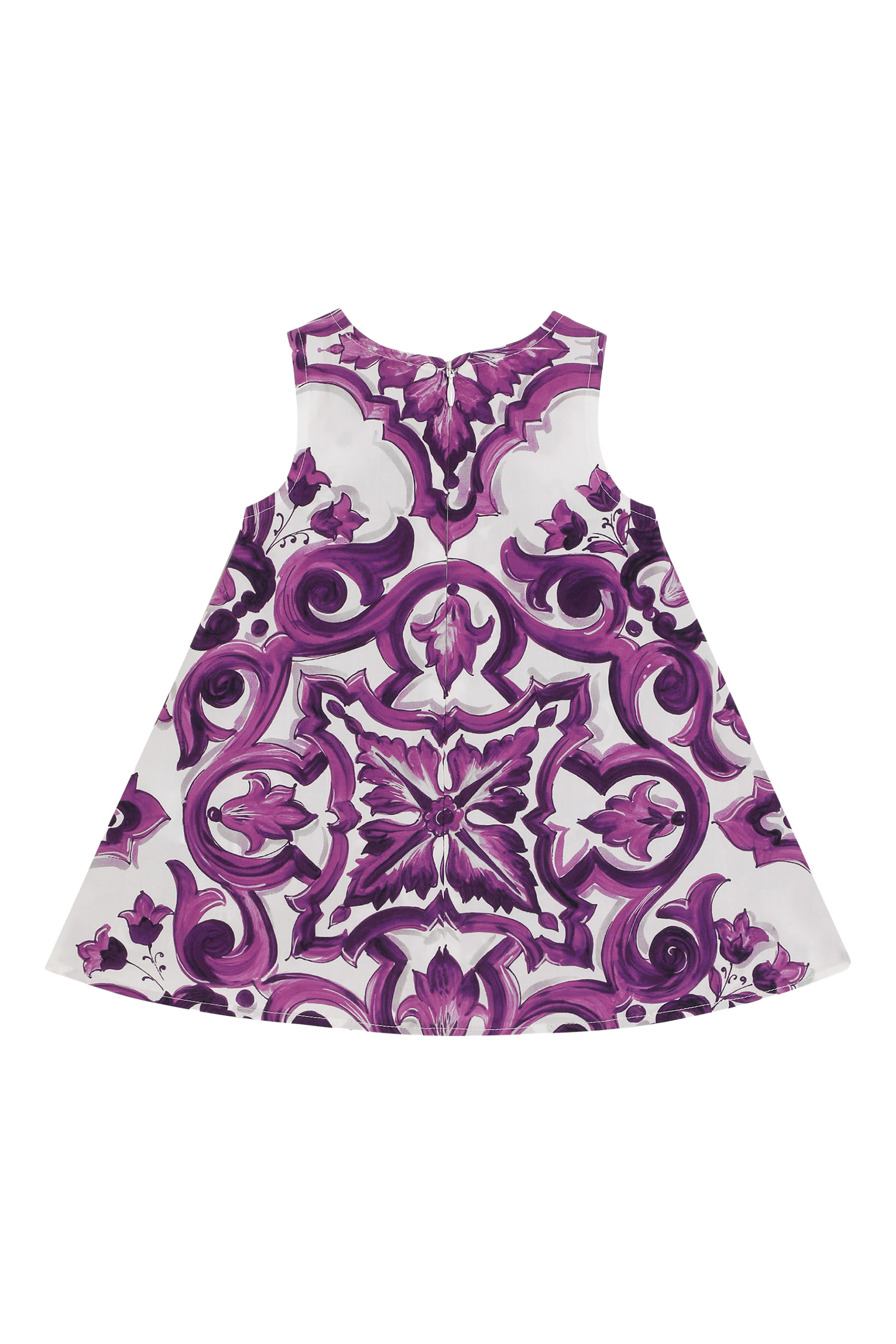 Kids Majolica-Print Sleeveless Cotton Poplin Dress