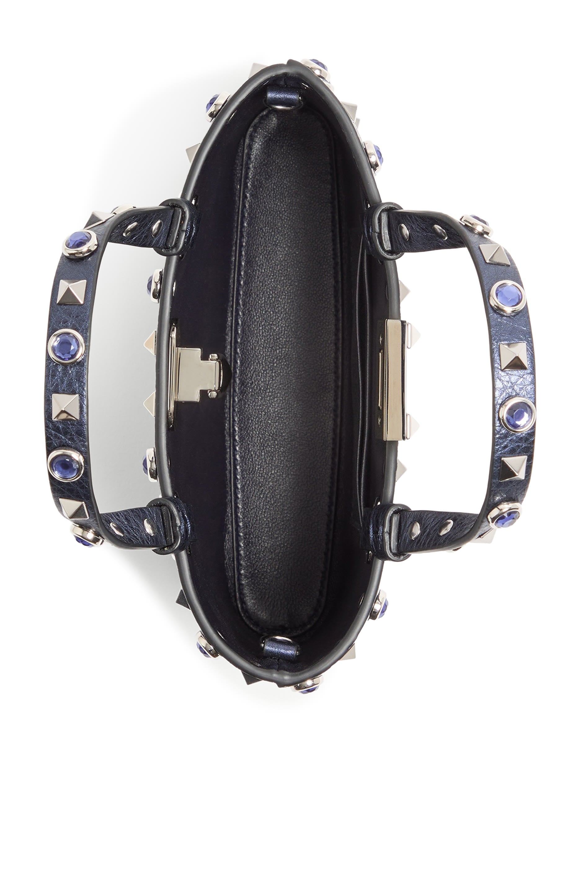 Rockstud Mini Shopping Bag in Laminated Calfskin