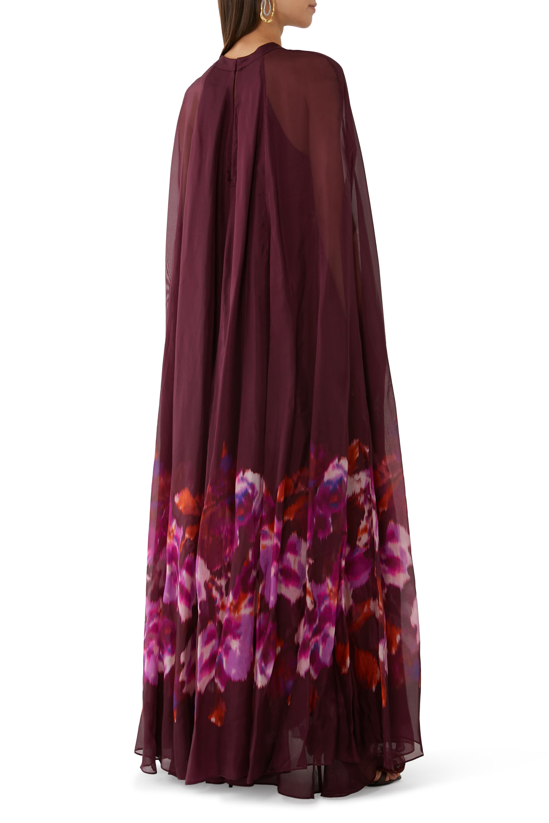 Tiana Gown in Mixed Berry Ikat Border
