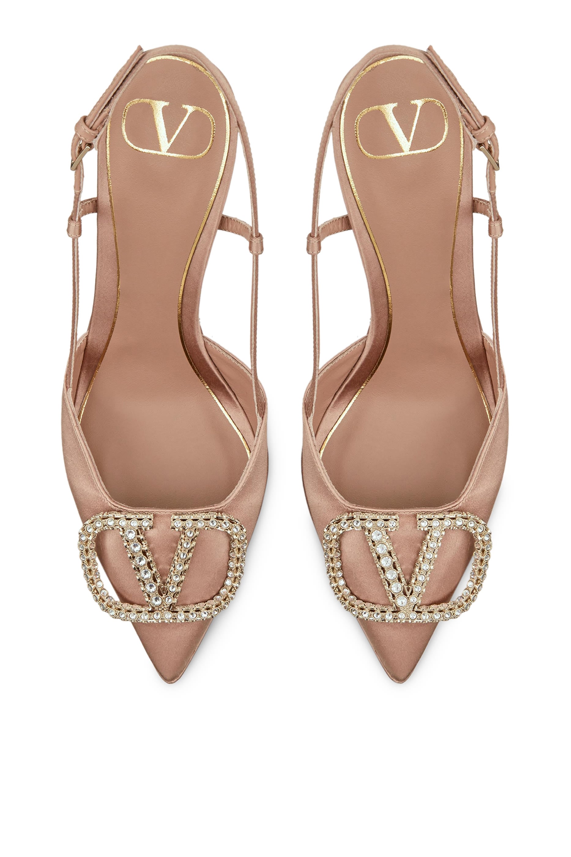 Valentino Garavani Vlogo Signature 120 Satin Slingback Platform Pumps