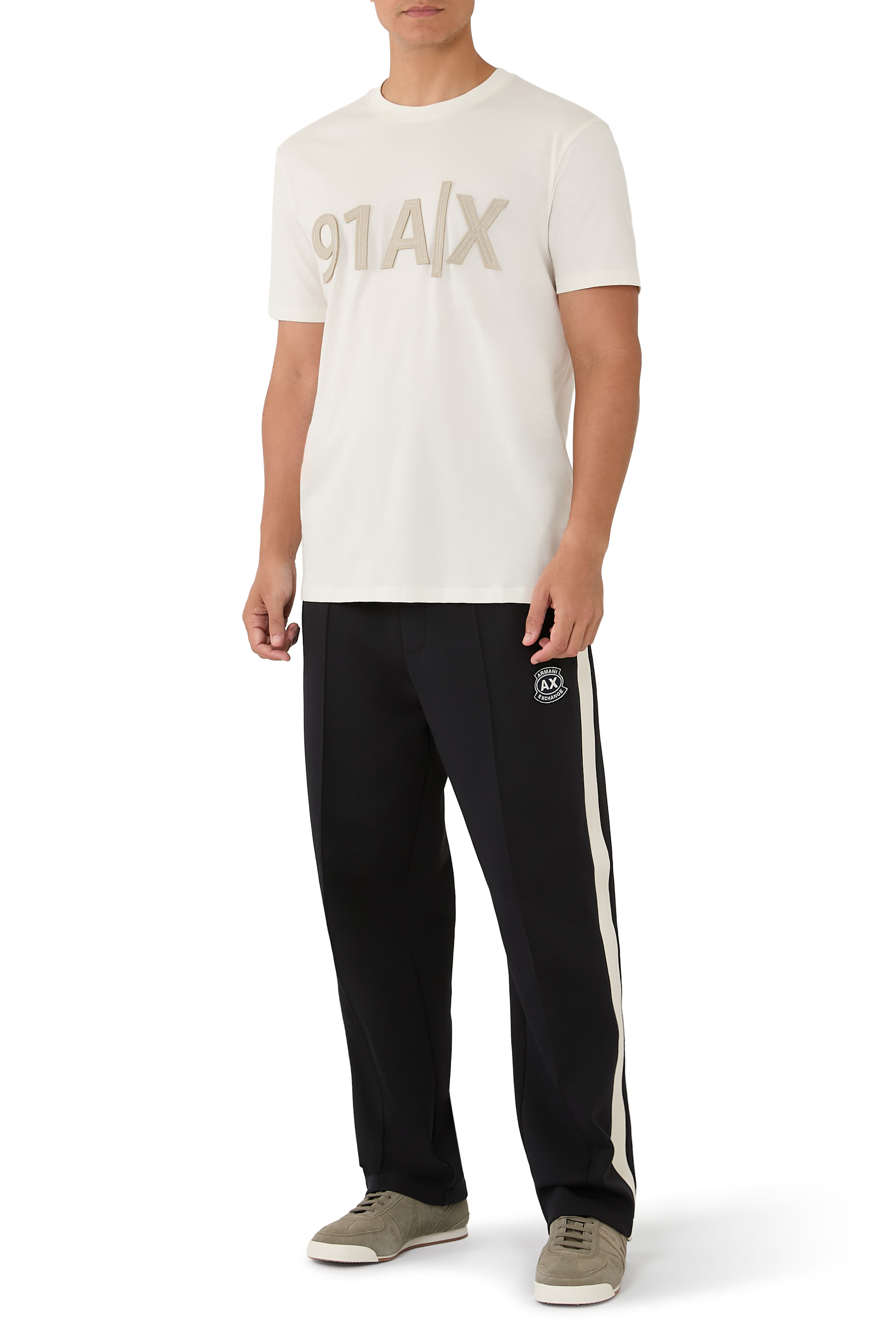 AX Logo Cotton-Jersey T-Shirt