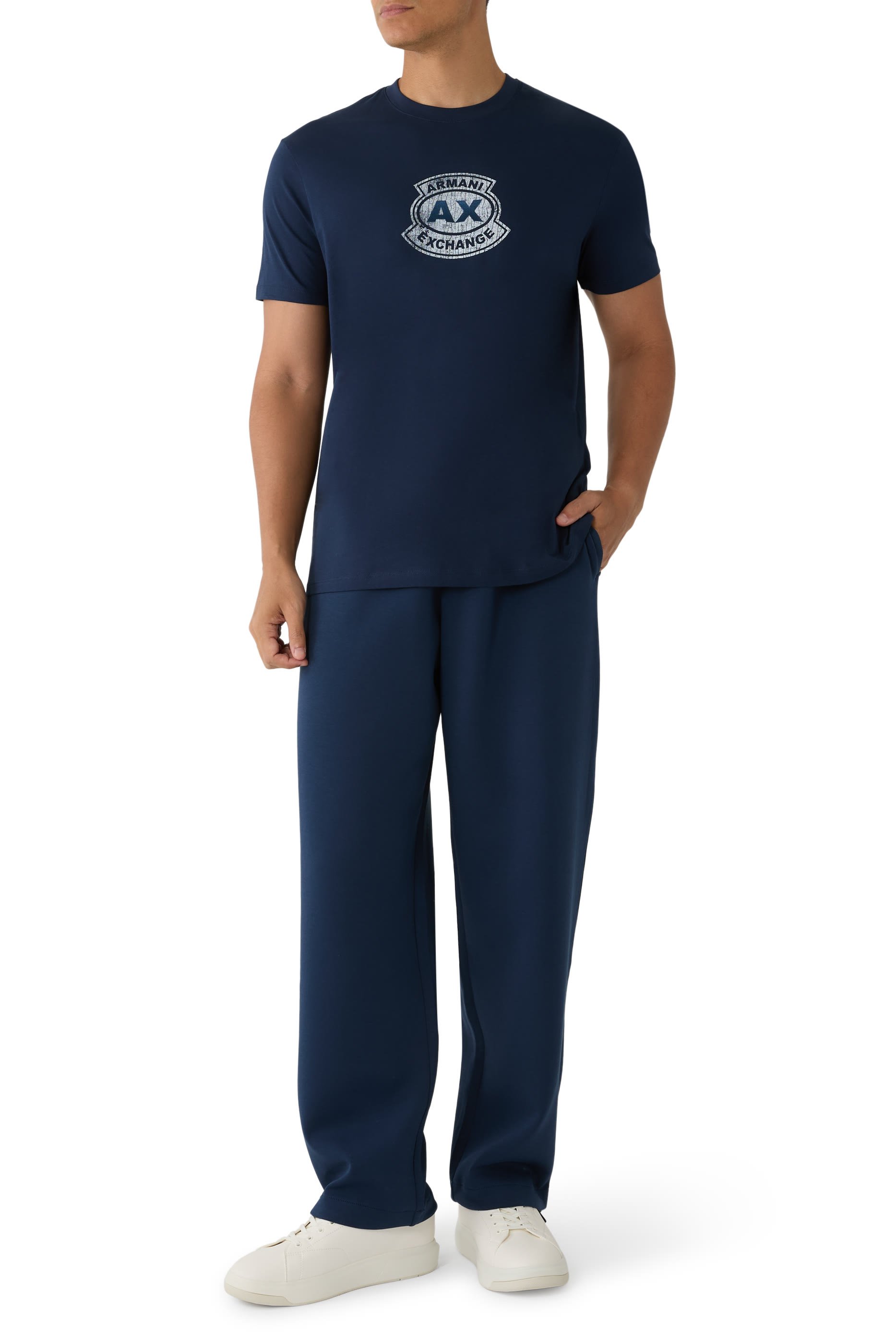AX Logo Cotton-Jersey T-Shirt