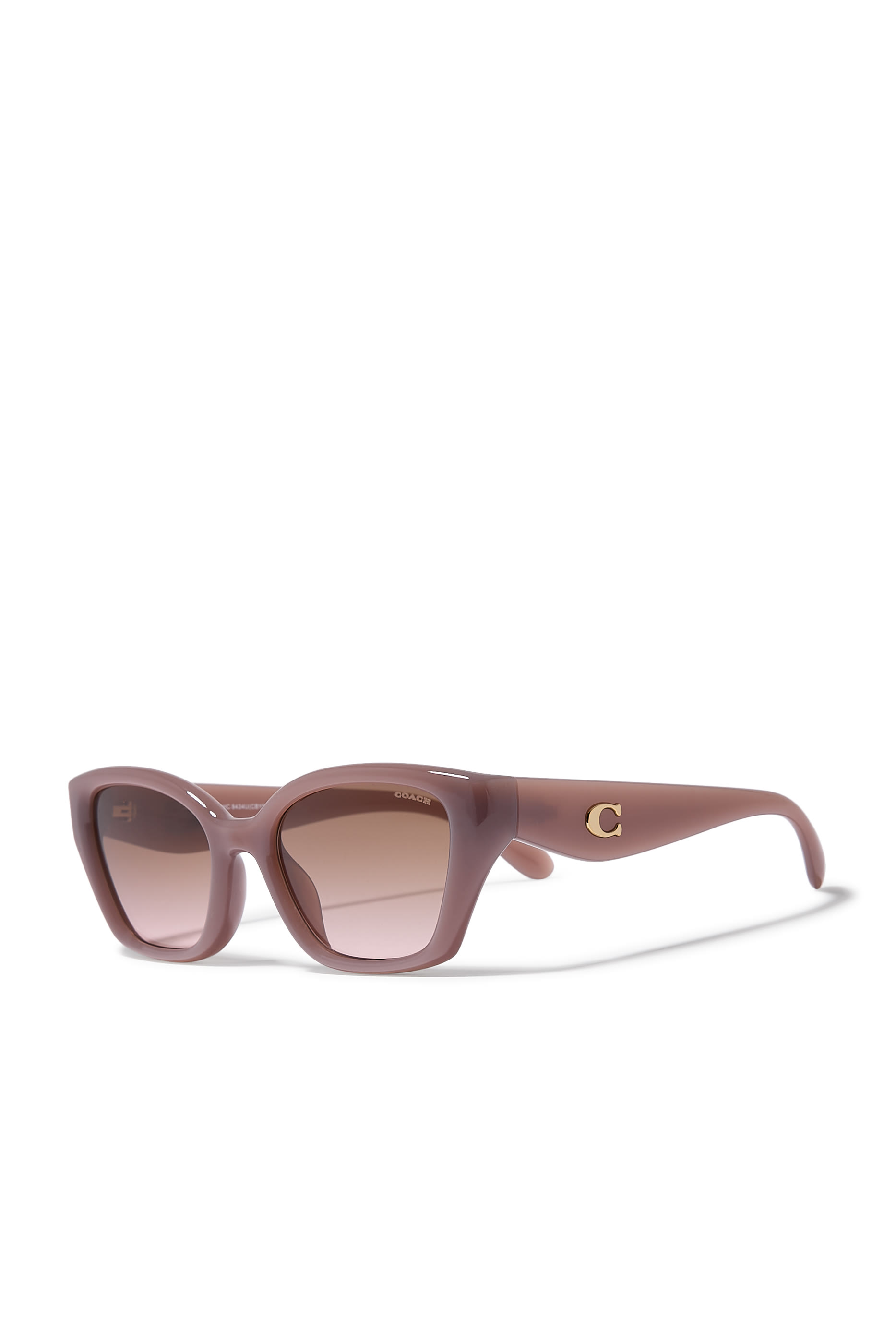Irreg Frame Sculpted C Logo Temple Sunglasses