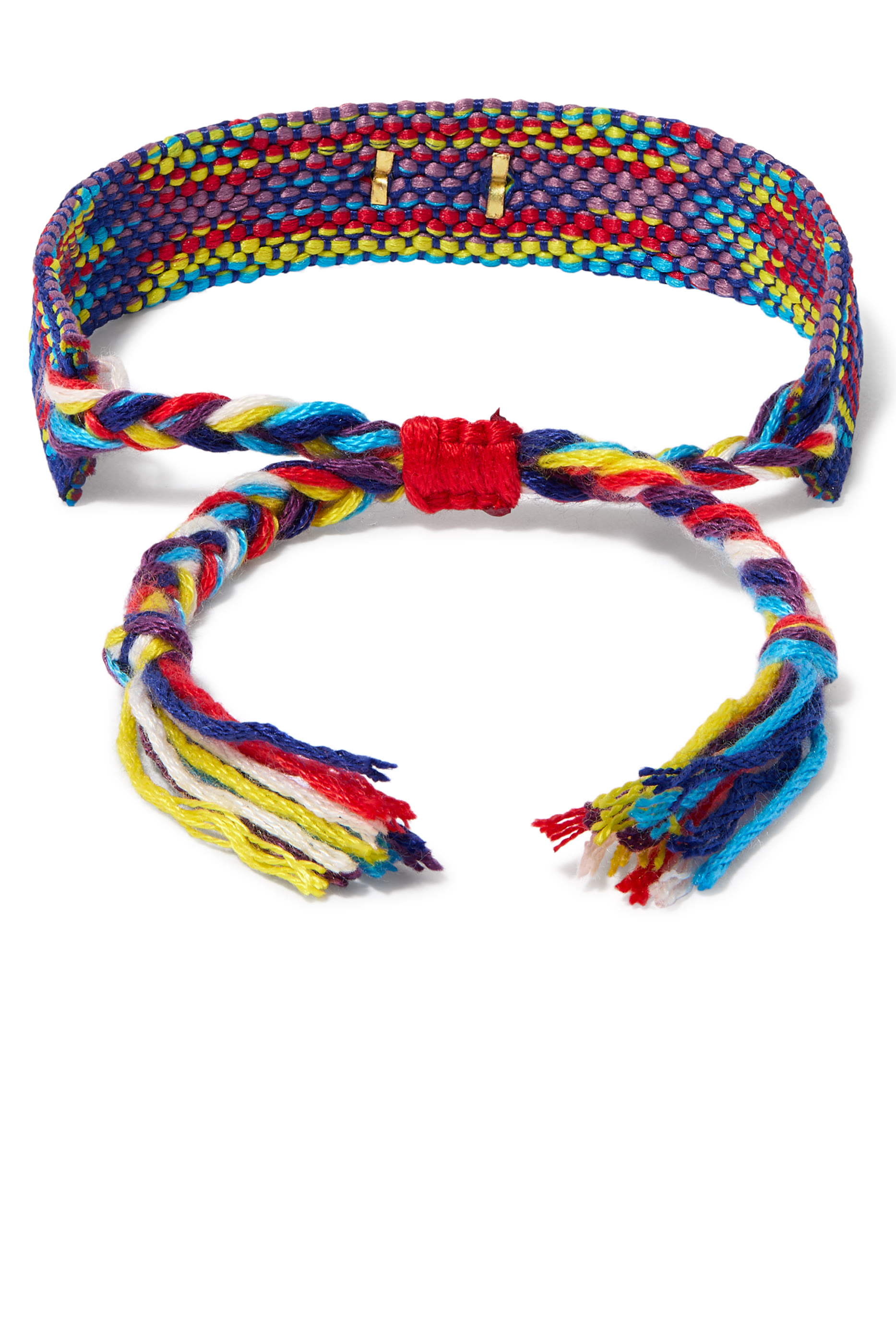 Ya Ein Evil Eye Woven Bracelet, Fabric & 18k Yellow Gold