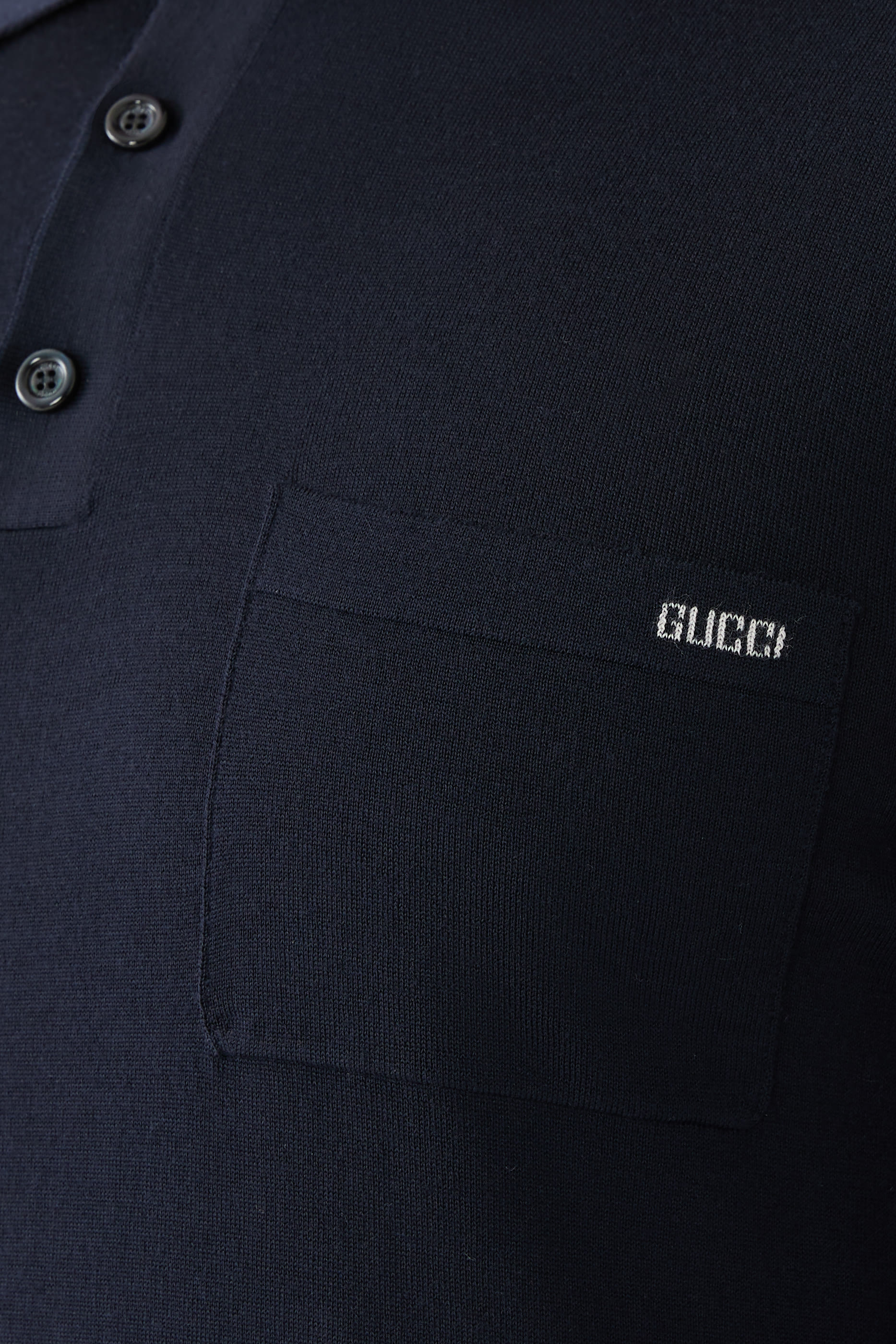 Fine Wool Knit Polo Top